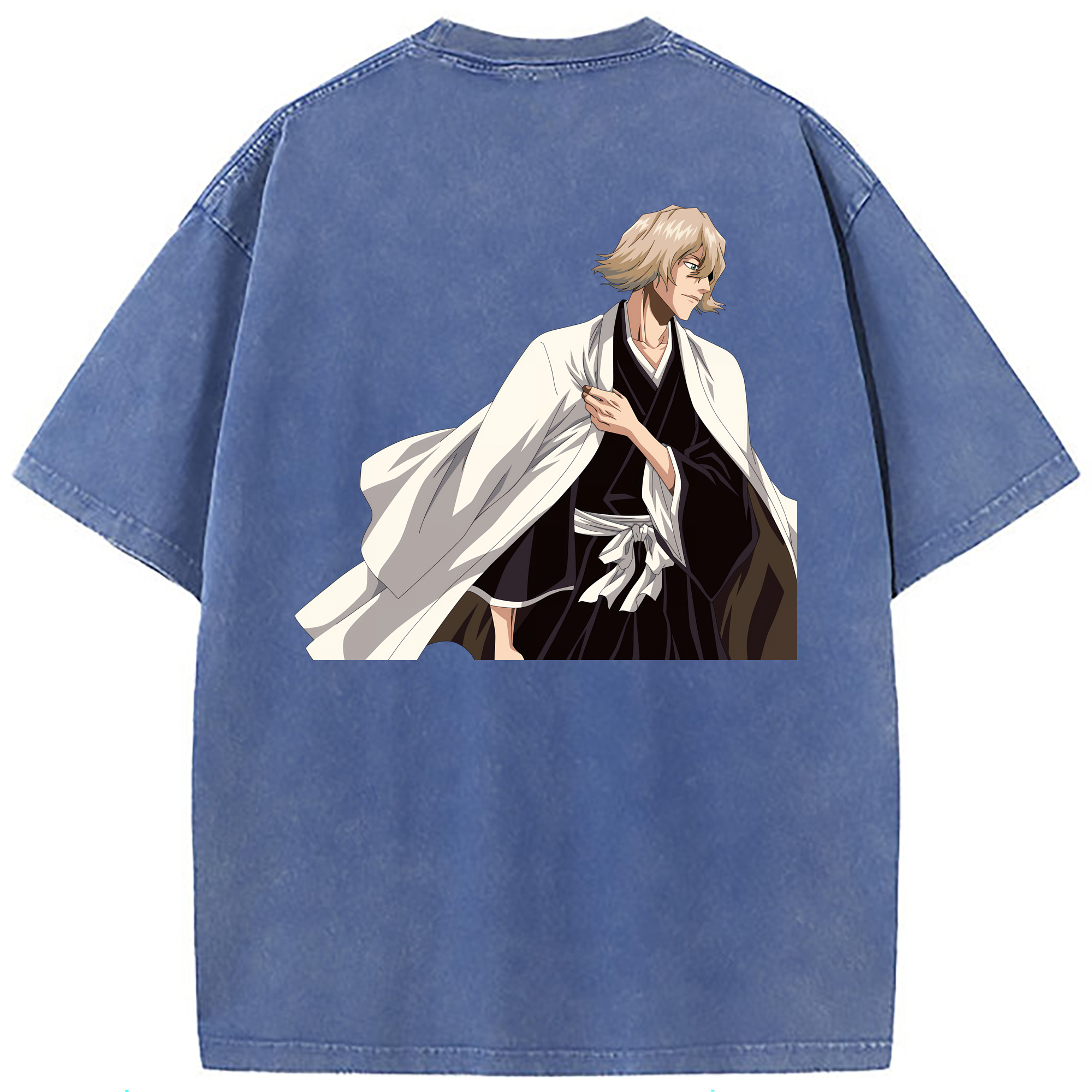 （画像用） "ブリーチ 浦原 喜助（うらはら きすけ） BLEACH Urahara Kisuke " 綿100% ヴィンテージ風 半袖Tシャツ（背面プリント）