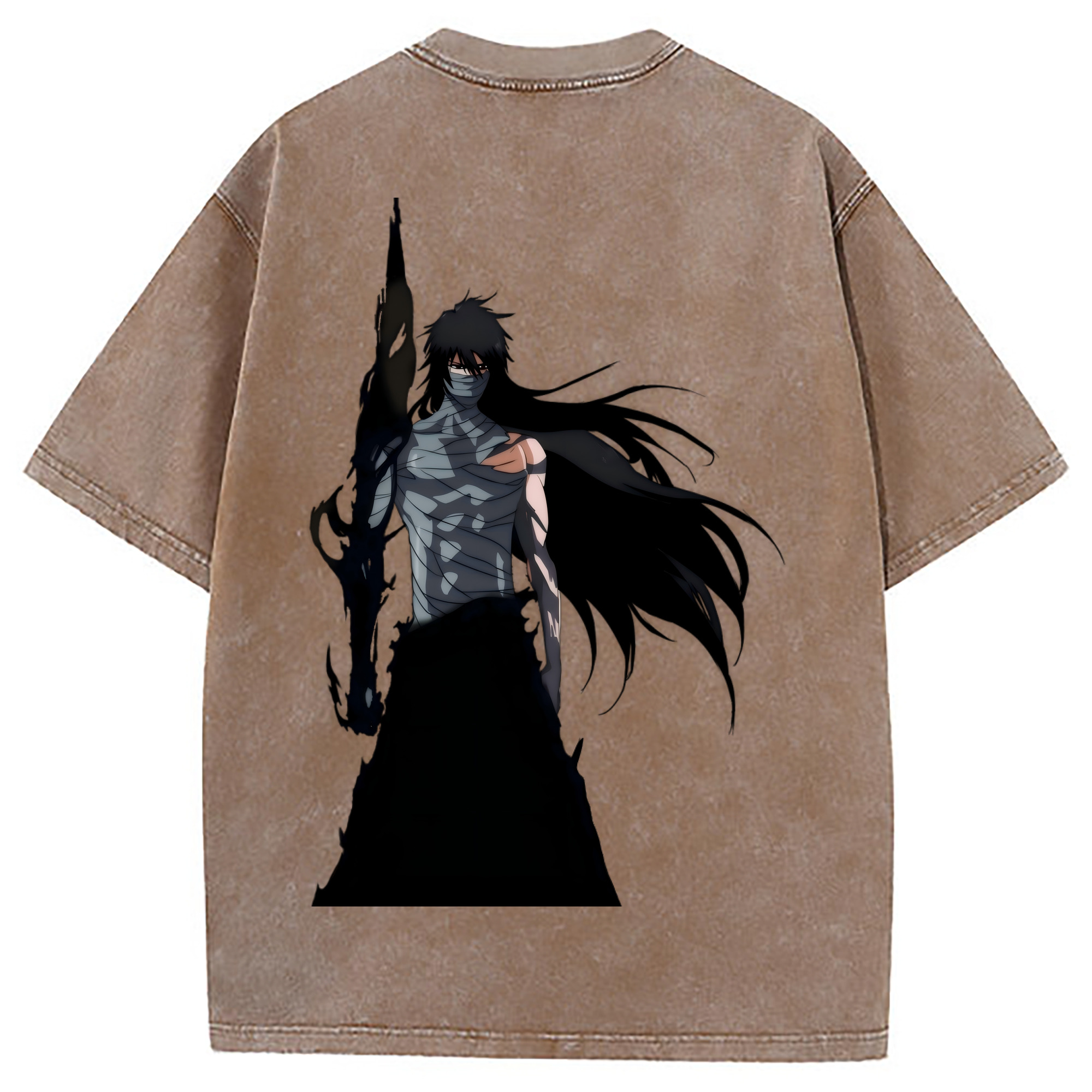 （画像用） ブリーチ 黒崎一護（くろさき いちご）BLEACH Kurosaki Ichigo 綿100% ヴィンテージ風 半袖Tシャツ（背面プリント）