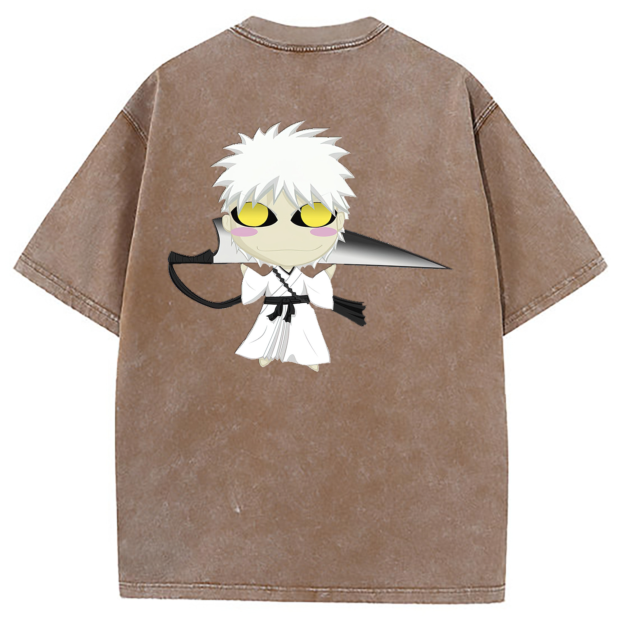 （画像用） ブリーチ 黒崎一護（くろさき いちご）BLEACH Kurosaki Ichigo 綿100% ヴィンテージ風 半袖Tシャツ（背面プリント）