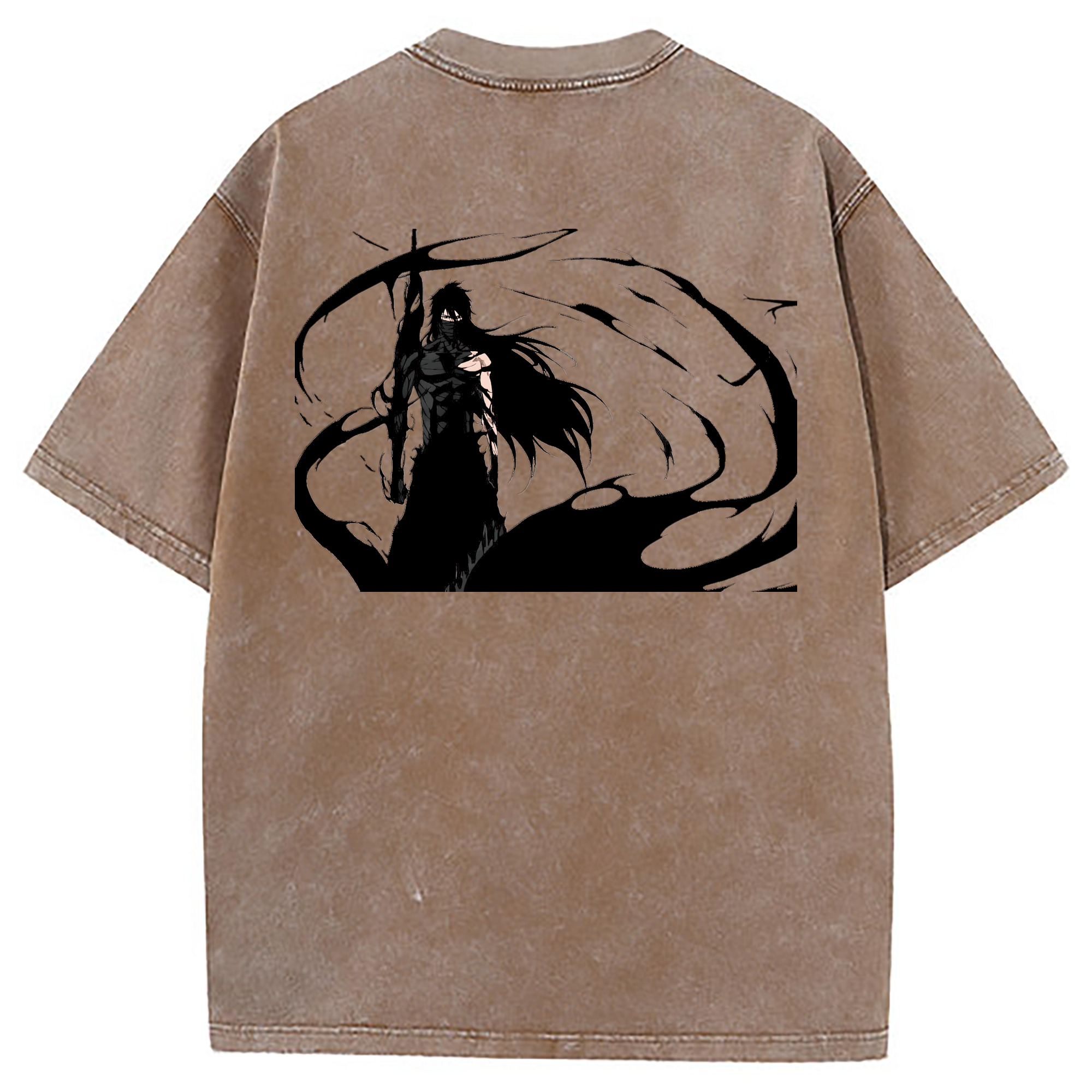 （画像用） ブリーチ 黒崎一護（くろさき いちご）BLEACH Kurosaki Ichigo 綿100% ヴィンテージ風 半袖Tシャツ（背面プリント）