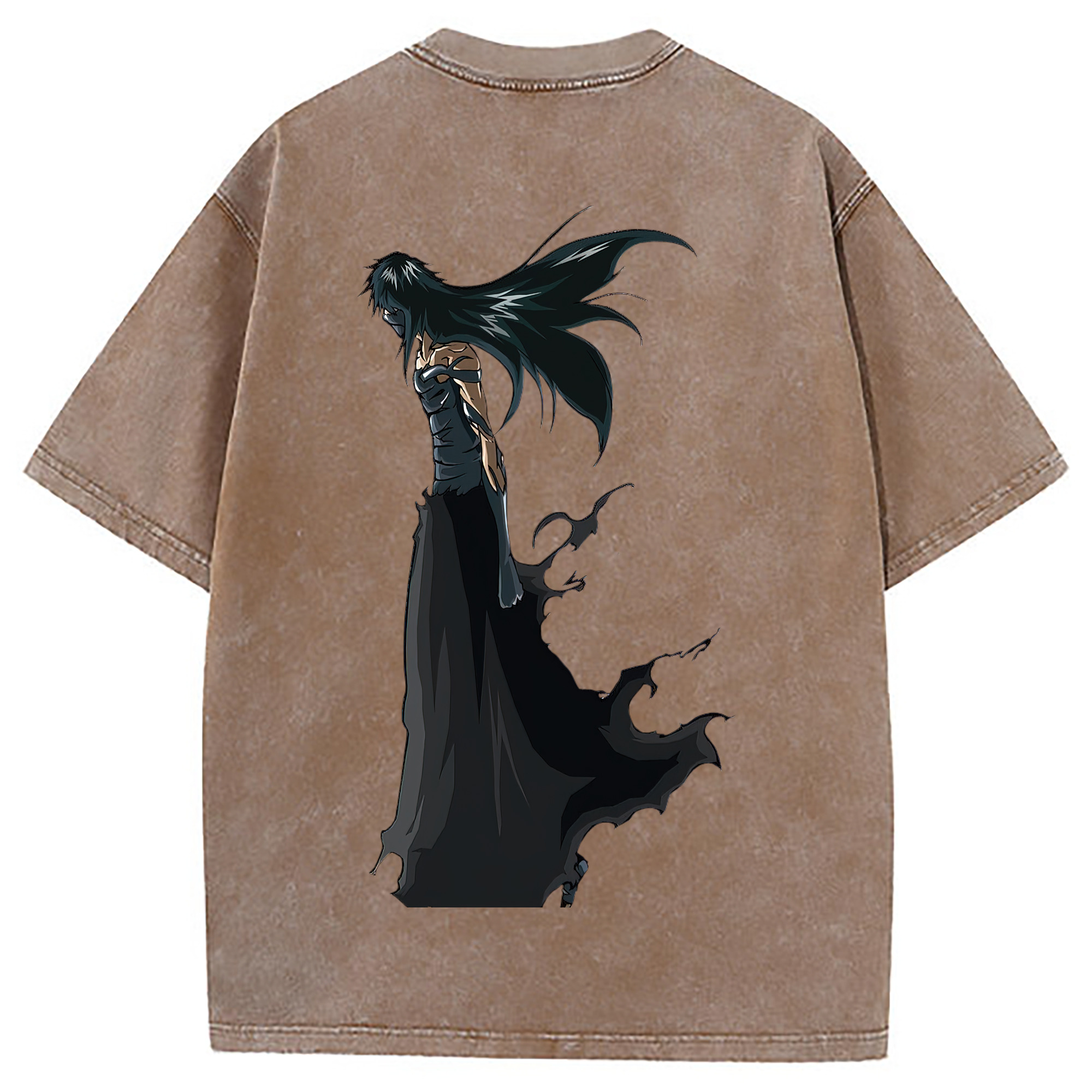 （画像用） ブリーチ 黒崎一護（くろさき いちご）BLEACH Kurosaki Ichigo 綿100% ヴィンテージ風 半袖Tシャツ（背面プリント）