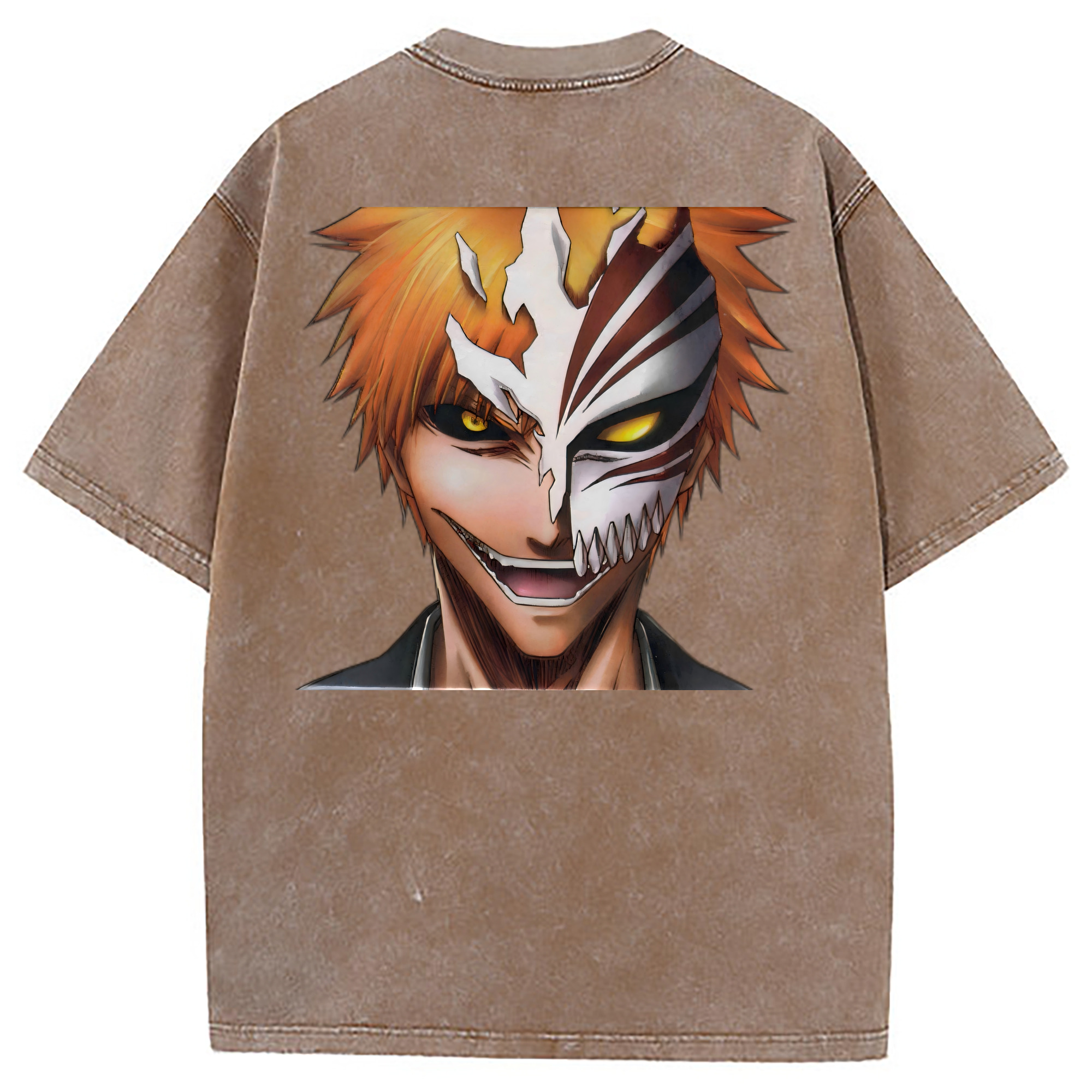 （画像用） ブリーチ 黒崎一護（くろさき いちご）BLEACH Kurosaki Ichigo 綿100% ヴィンテージ風 半袖Tシャツ（背面プリント）