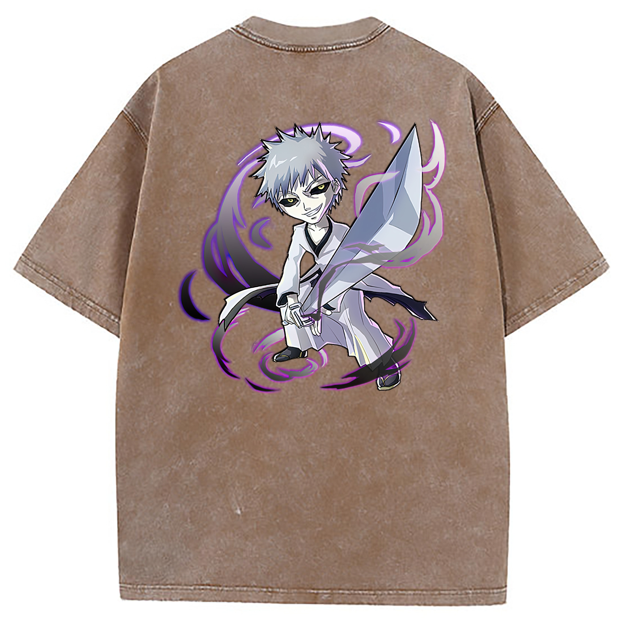 （画像用） ブリーチ 黒崎一護（くろさき いちご）BLEACH Kurosaki Ichigo 綿100% ヴィンテージ風 半袖Tシャツ（背面プリント）