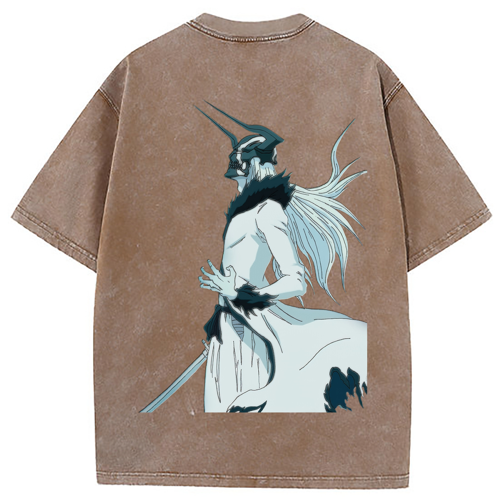 （画像用） ブリーチ 黒崎一護（くろさき いちご）BLEACH Kurosaki Ichigo 綿100% ヴィンテージ風 半袖Tシャツ（背面プリント）