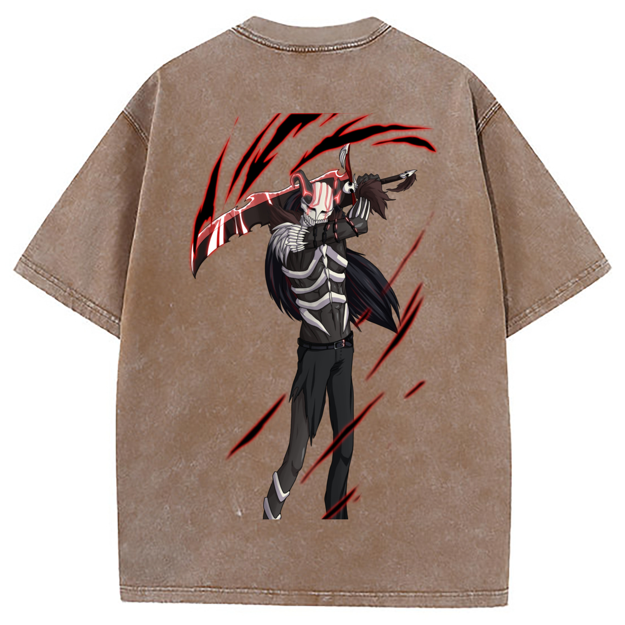 （画像用） ブリーチ 黒崎一護（くろさき いちご）BLEACH Kurosaki Ichigo 綿100% ヴィンテージ風 半袖Tシャツ（背面プリント）