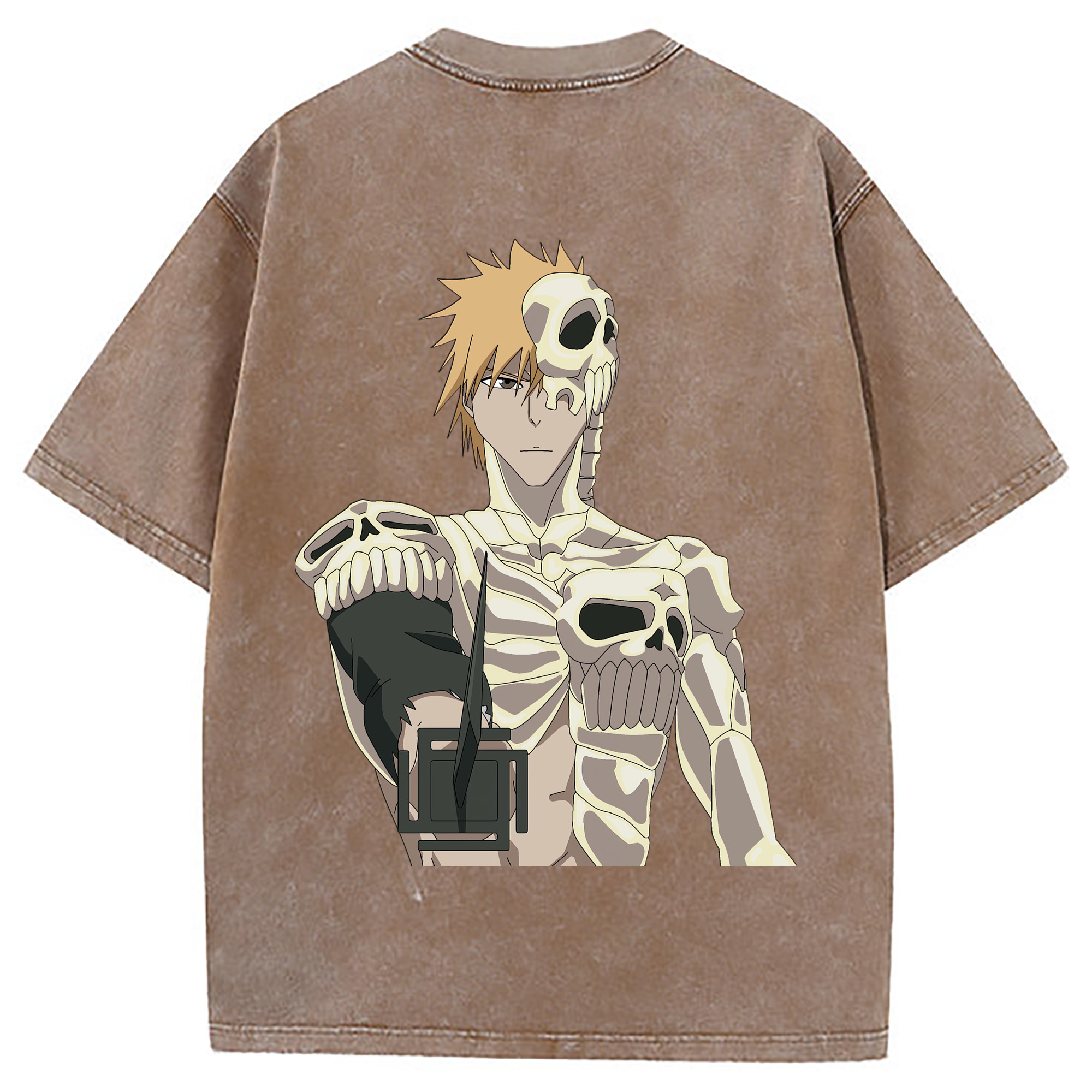 （画像用） ブリーチ 黒崎一護（くろさき いちご）BLEACH Kurosaki Ichigo 綿100% ヴィンテージ風 半袖Tシャツ（背面プリント）