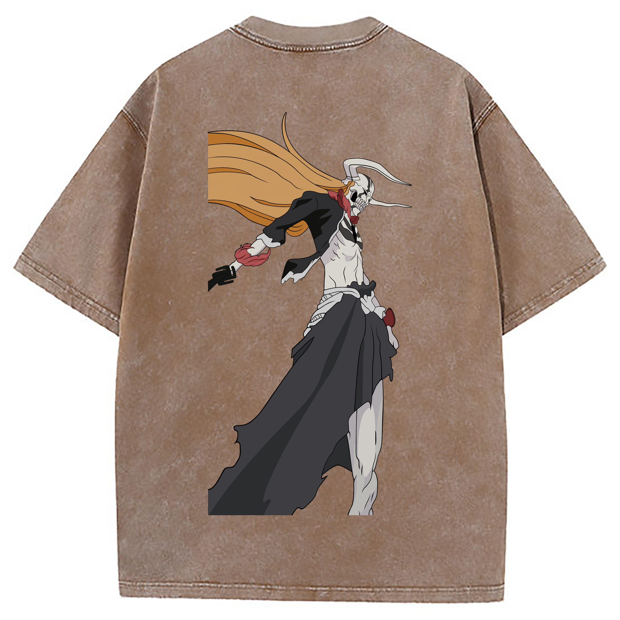 （画像用） ブリーチ 黒崎一護（くろさき いちご）BLEACH Kurosaki Ichigo 綿100% ヴィンテージ風 半袖Tシャツ（背面プリント）