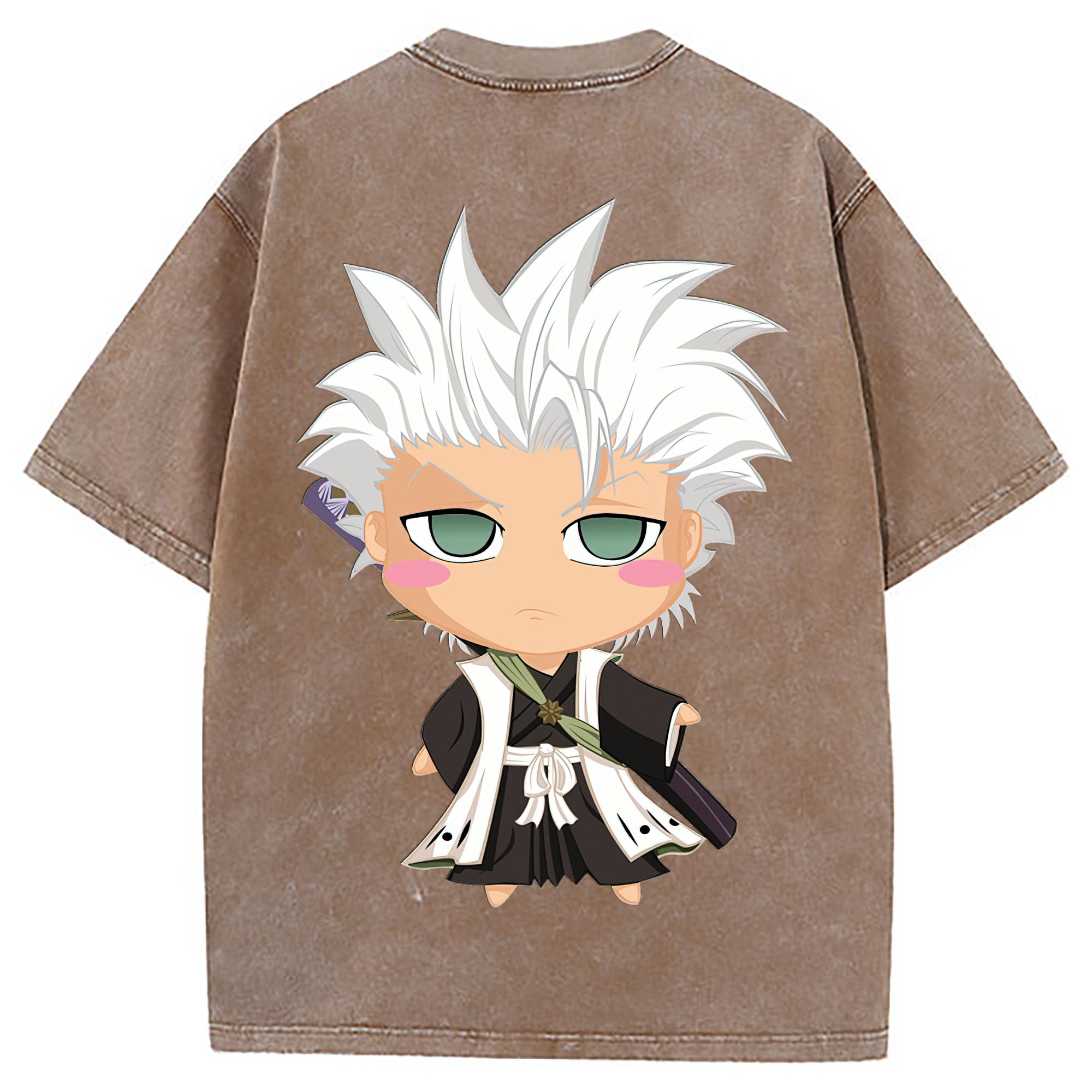 （画像用） ブリーチ 日番谷冬獅郎（ひつがや とうしろう） BLEACH Hitsugaya Toushirou 綿100% ヴィンテージ風 半袖Tシャツ（背面プリント）