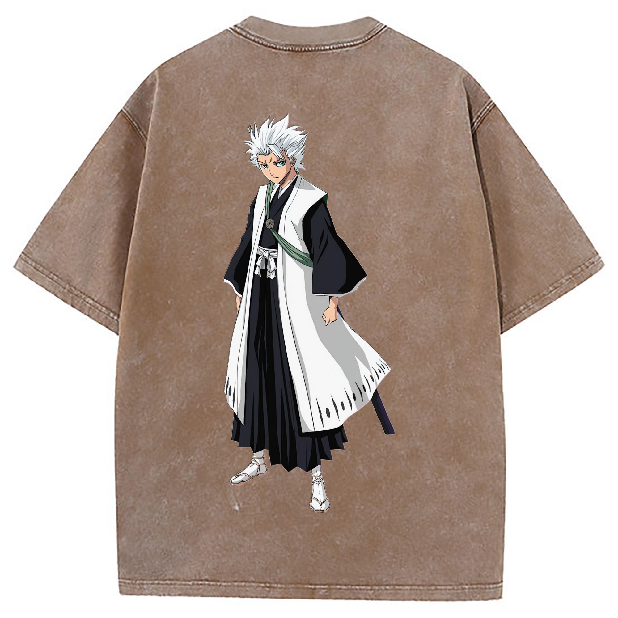 （画像用） ブリーチ 日番谷冬獅郎（ひつがや とうしろう） BLEACH Hitsugaya Toushirou 綿100% ヴィンテージ風 半袖Tシャツ（背面プリント）