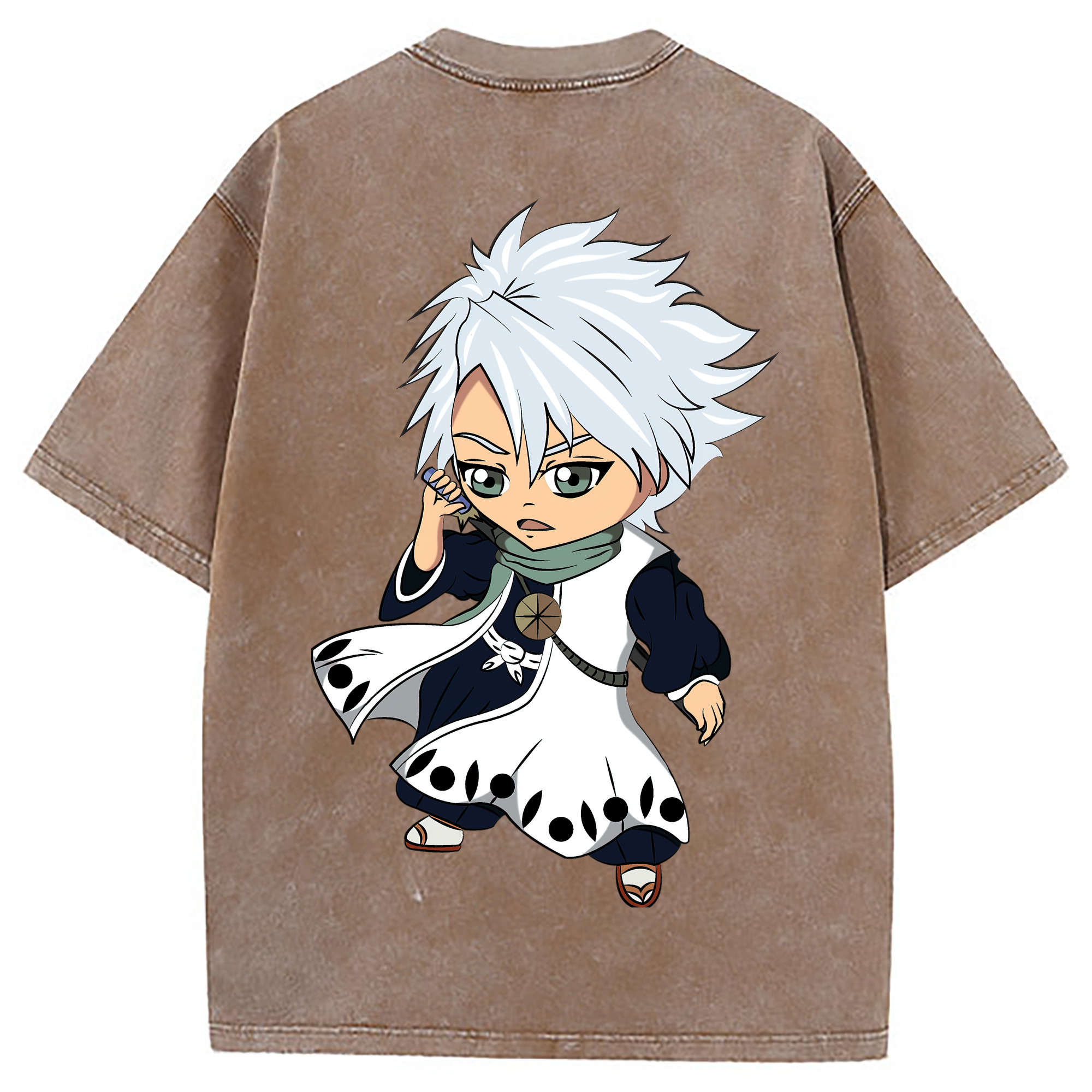 （画像用） ブリーチ 日番谷冬獅郎（ひつがや とうしろう） BLEACH Hitsugaya Toushirou 綿100% ヴィンテージ風 半袖Tシャツ（背面プリント）