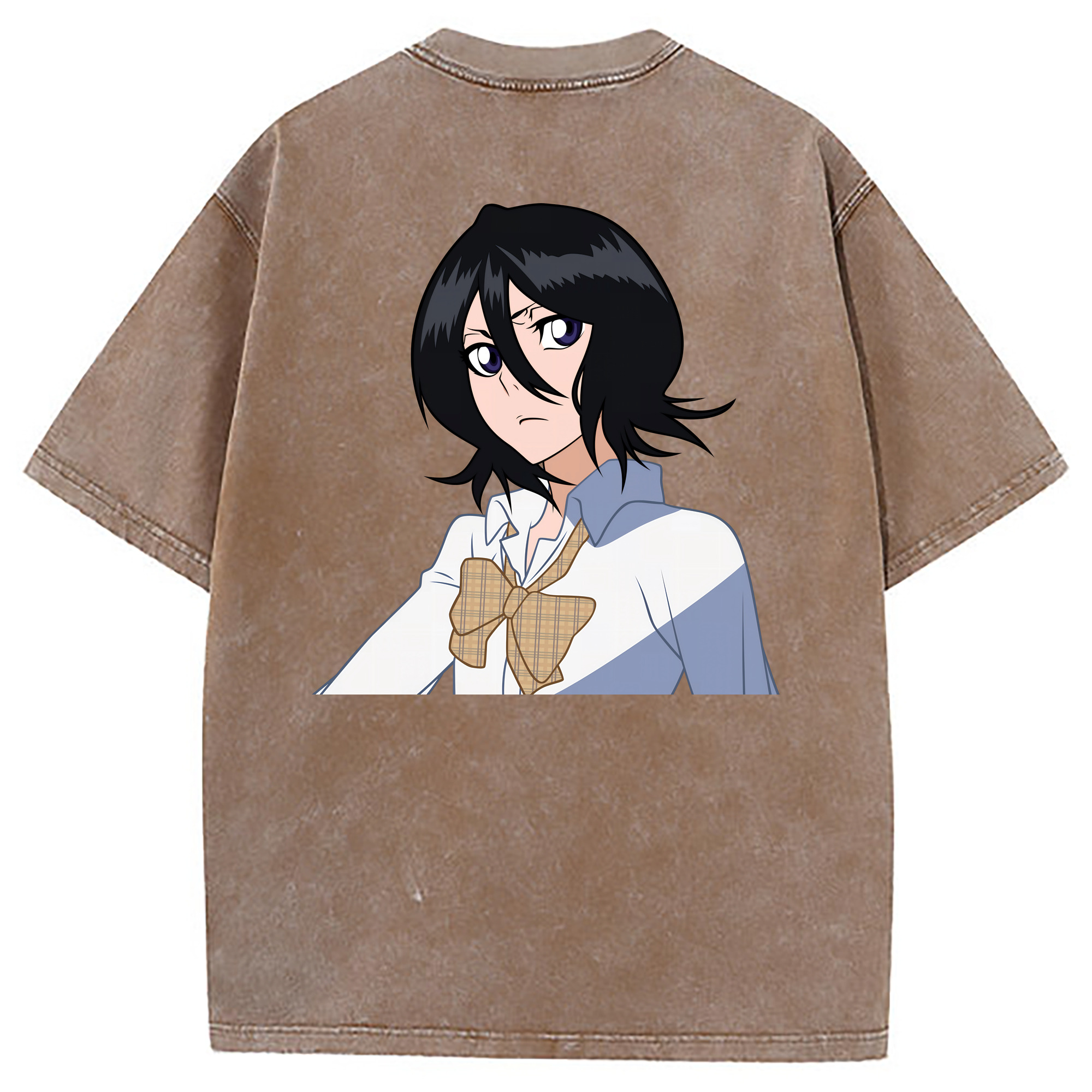 （画像用） ブリーチ 朽木ルキア BLEACH Kuchiki Rukia 綿100% ヴィンテージ風 半袖Tシャツ（背面プリント）