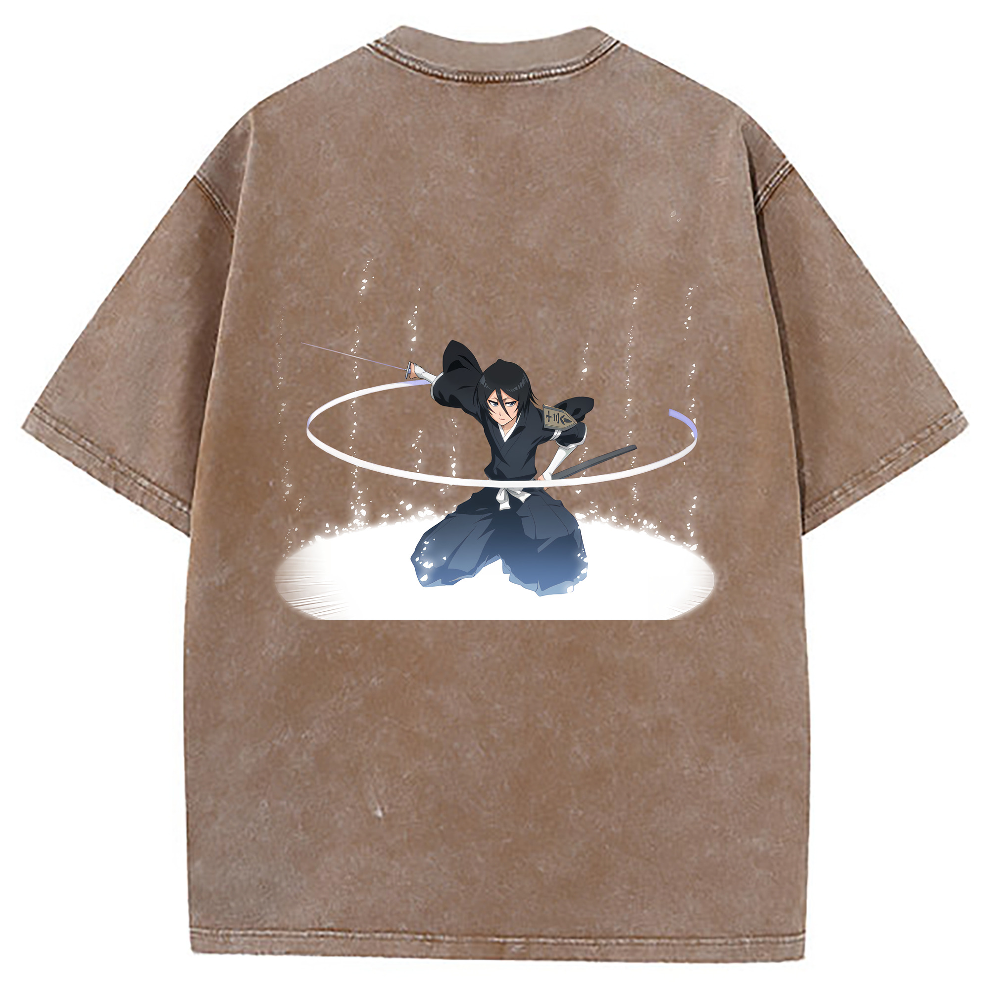 （画像用） ブリーチ 朽木ルキア BLEACH Kuchiki Rukia 綿100% ヴィンテージ風 半袖Tシャツ（背面プリント）