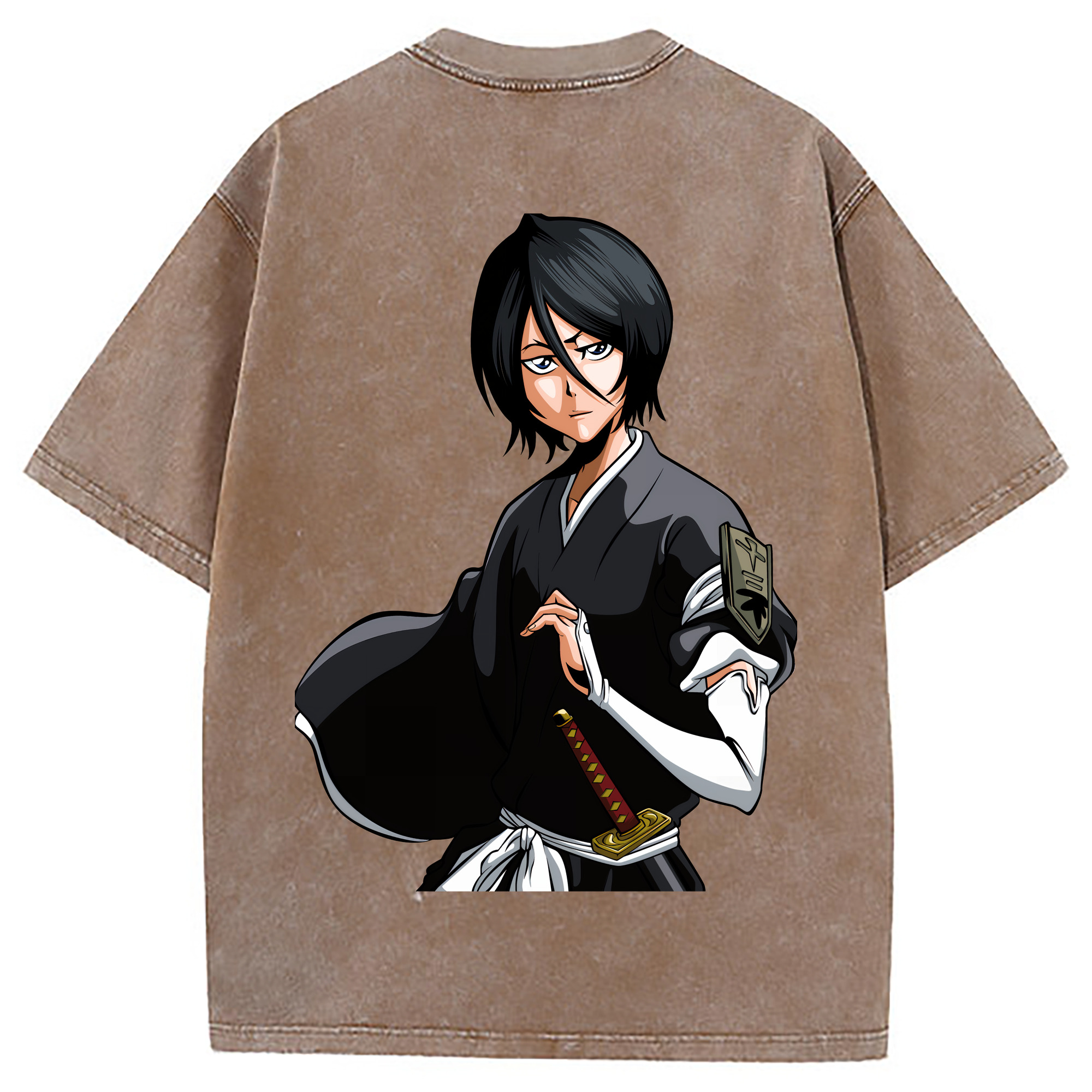（画像用） ブリーチ 朽木ルキア BLEACH Kuchiki Rukia 綿100% ヴィンテージ風 半袖Tシャツ（背面プリント）