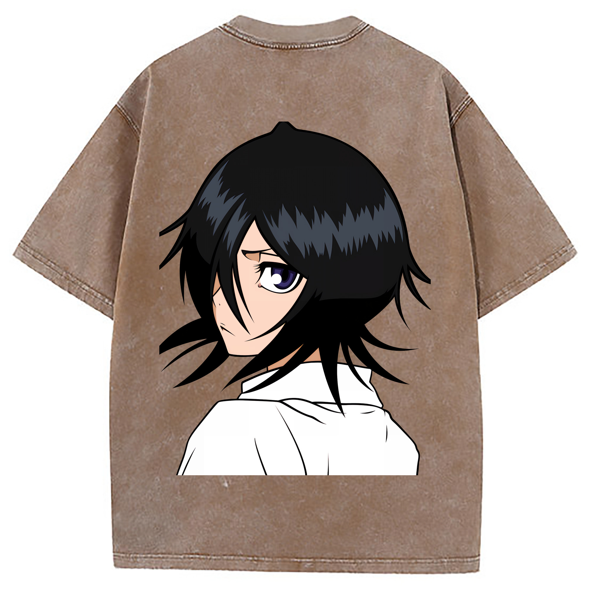 （画像用） ブリーチ 朽木ルキア BLEACH Kuchiki Rukia 綿100% ヴィンテージ風 半袖Tシャツ（背面プリント）