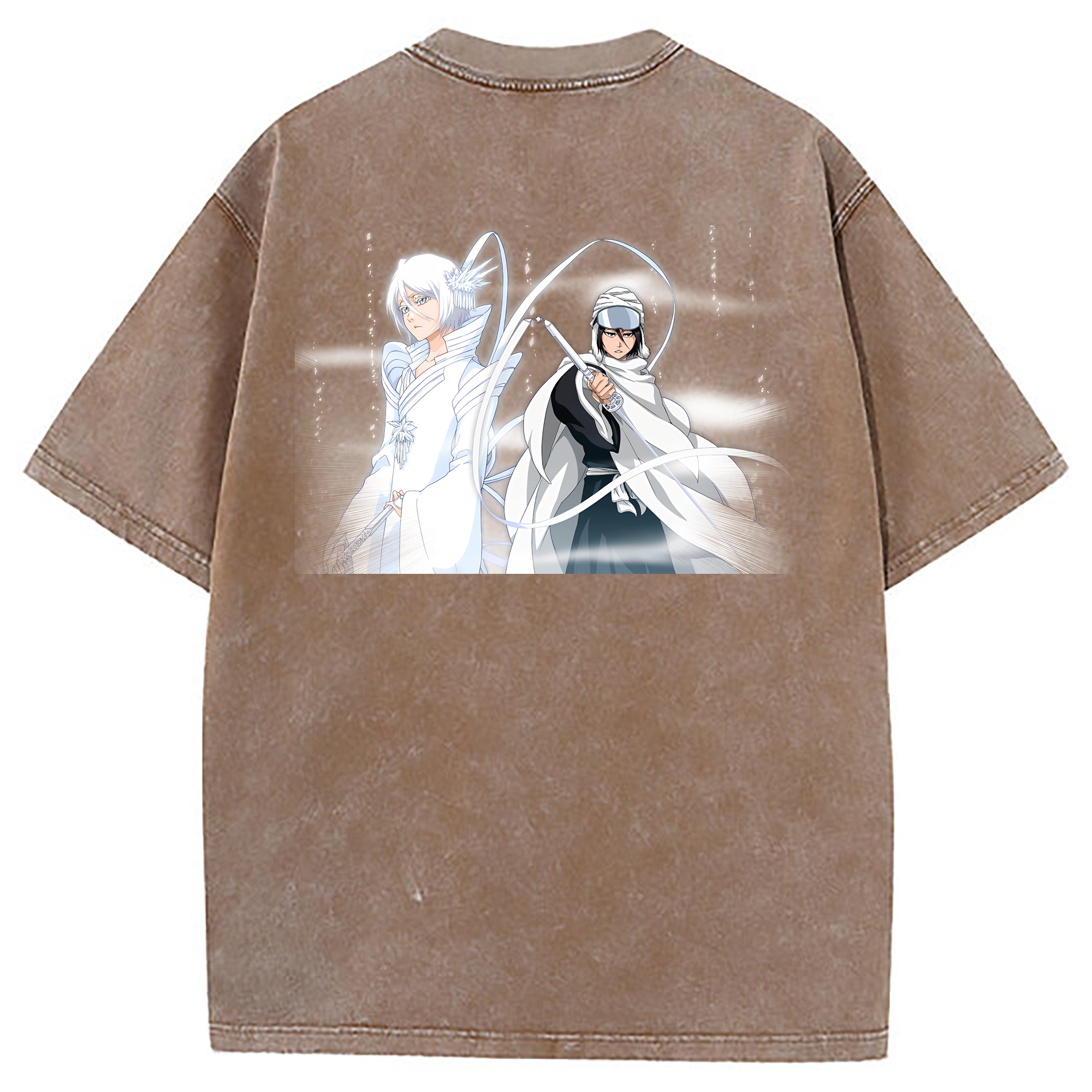 （画像用） ブリーチ 朽木ルキア BLEACH Kuchiki Rukia 綿100% ヴィンテージ風 半袖Tシャツ（背面プリント）