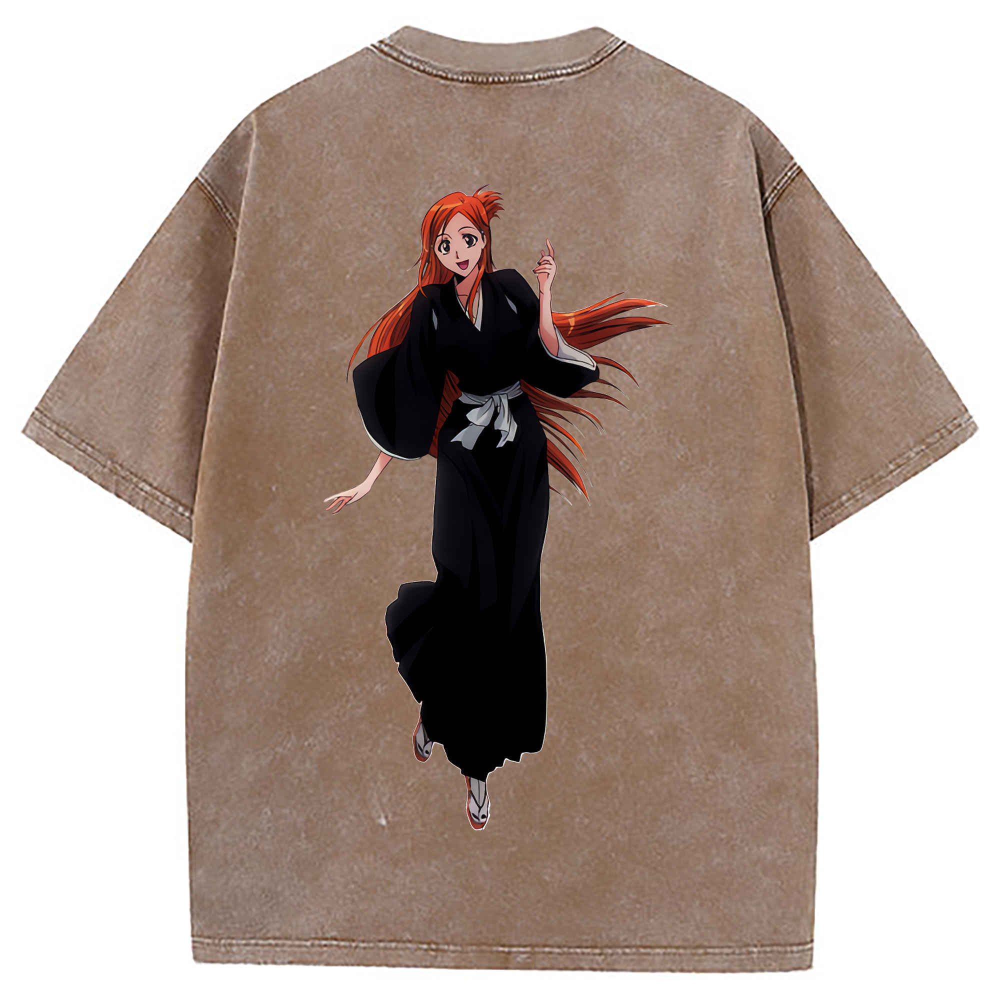 （画像用） ブリーチ 井上織姫（いのうえおりひめ） BLEACH Inoue Orihime 綿100% ヴィンテージ風 半袖Tシャツ（背面プリント）