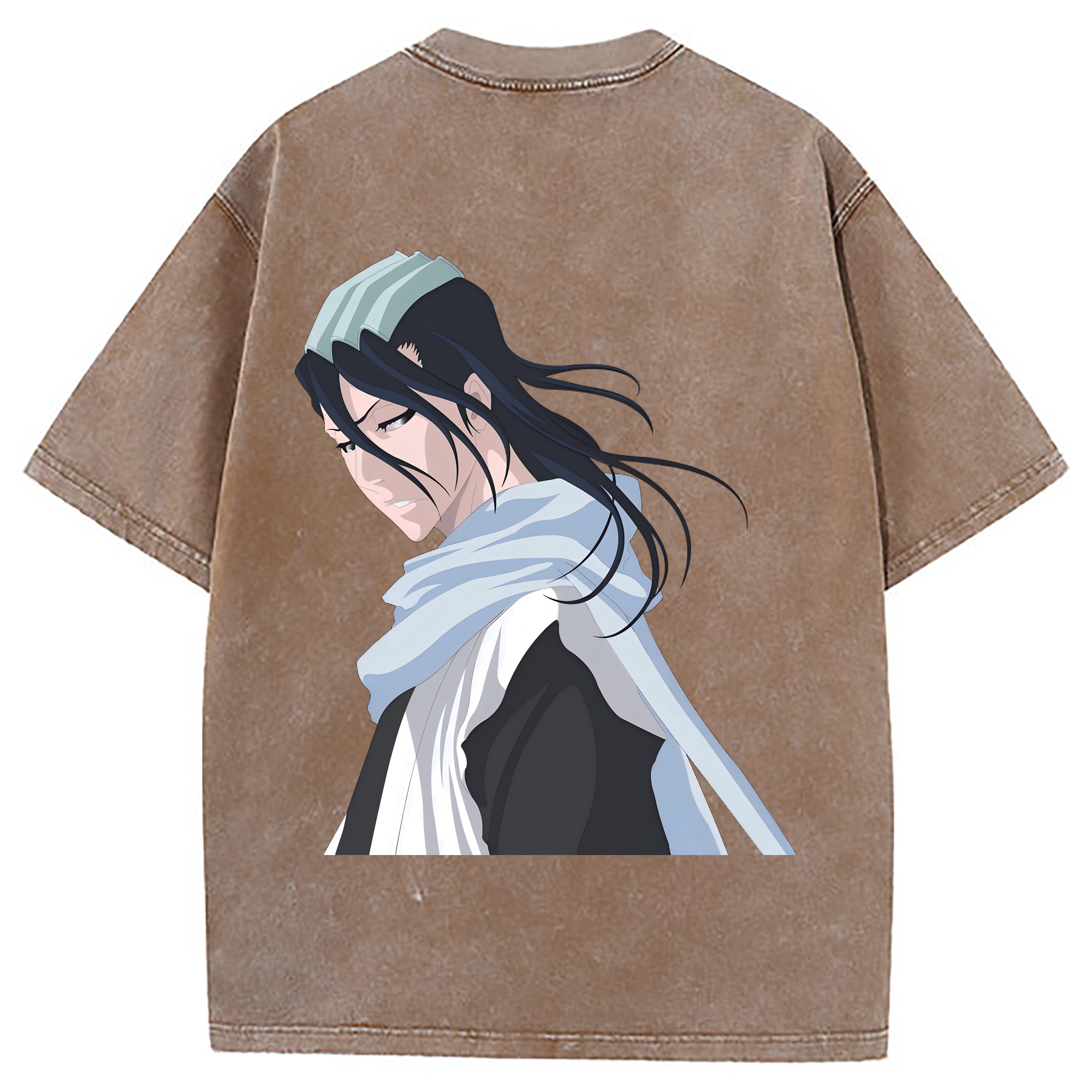 （画像用） ブリーチ くちき びゃくや BLEACH Kuchiki Byakuya 綿100% ヴィンテージ風 半袖Tシャツ（背面プリント）