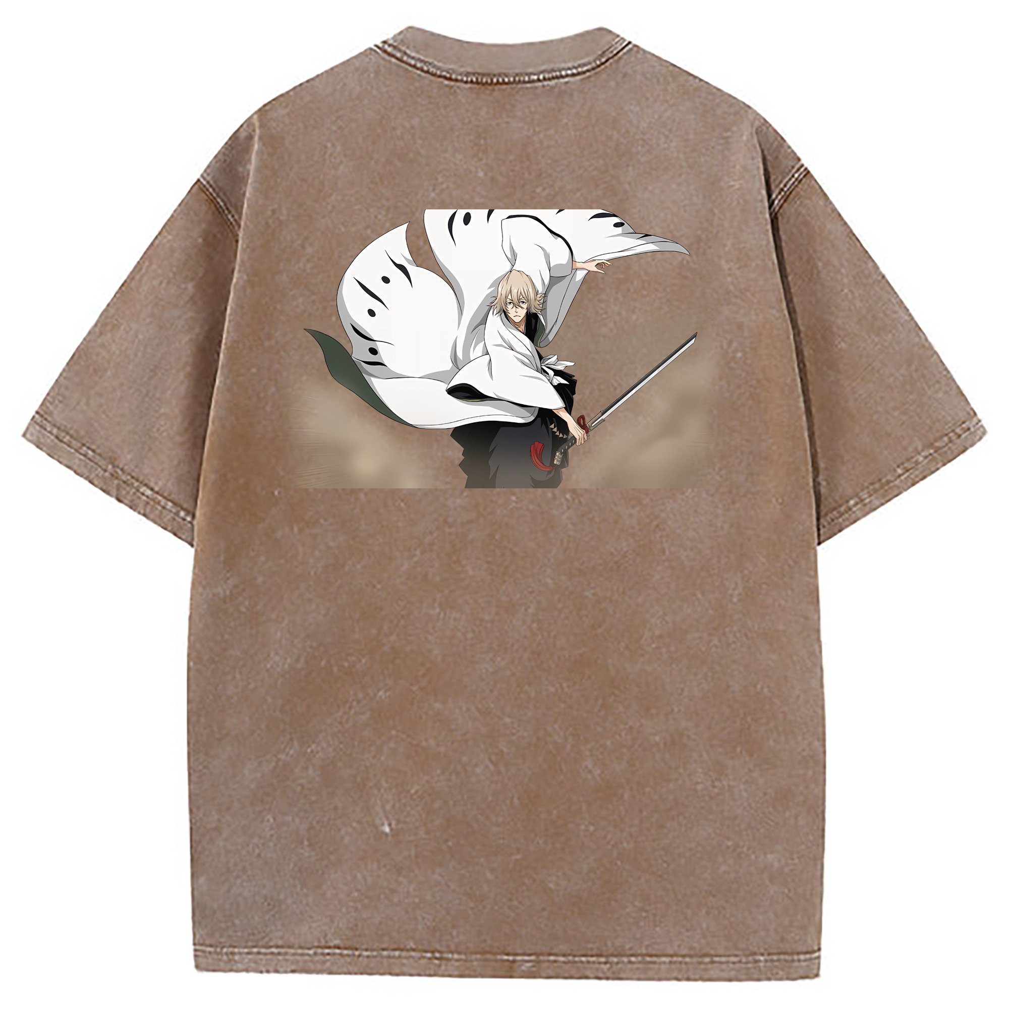 （画像用） "ブリーチ 浦原 喜助（うらはら きすけ） BLEACH Urahara Kisuke " 綿100% ヴィンテージ風 半袖Tシャツ（背面プリント）