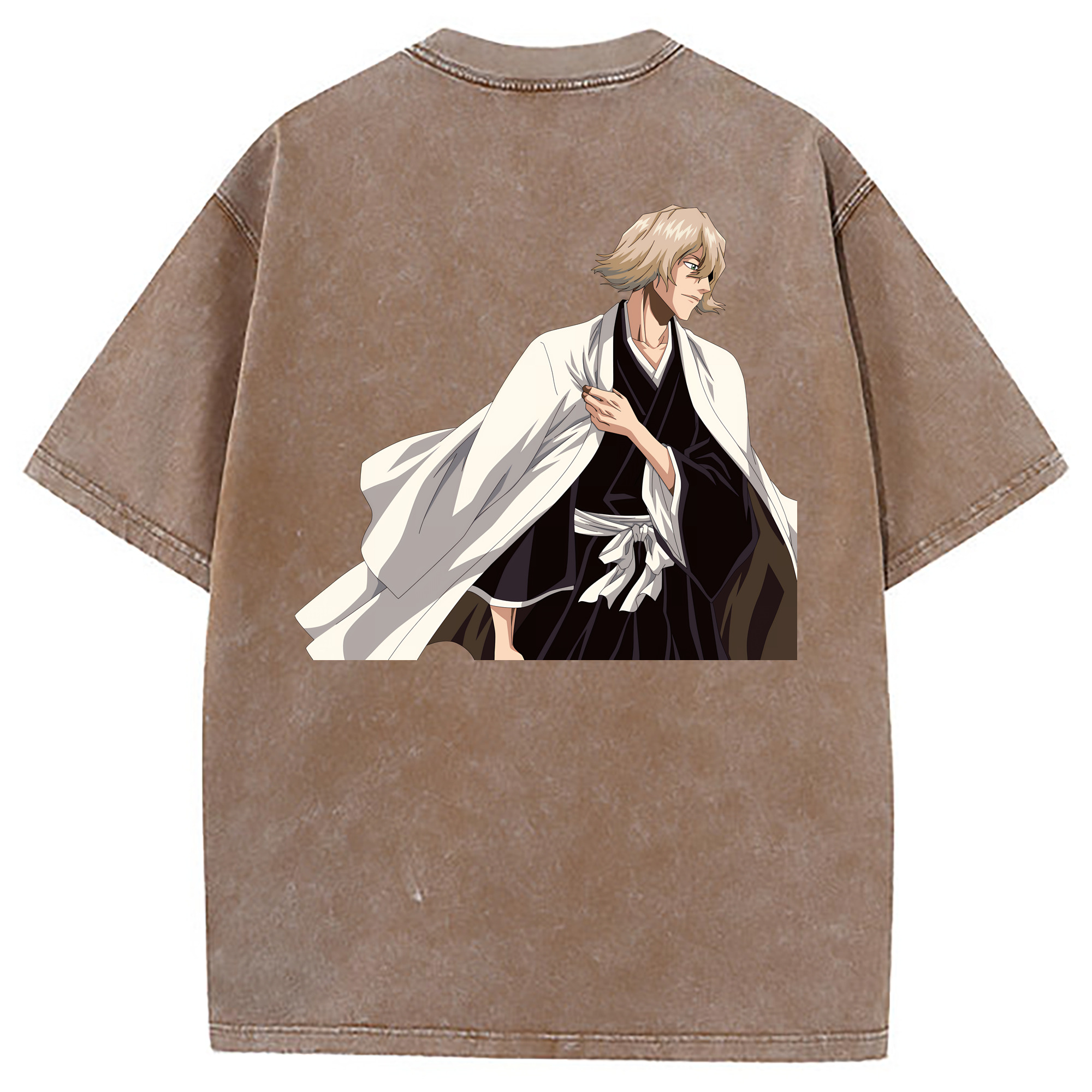 （画像用） "ブリーチ 浦原 喜助（うらはら きすけ） BLEACH Urahara Kisuke " 綿100% ヴィンテージ風 半袖Tシャツ（背面プリント）