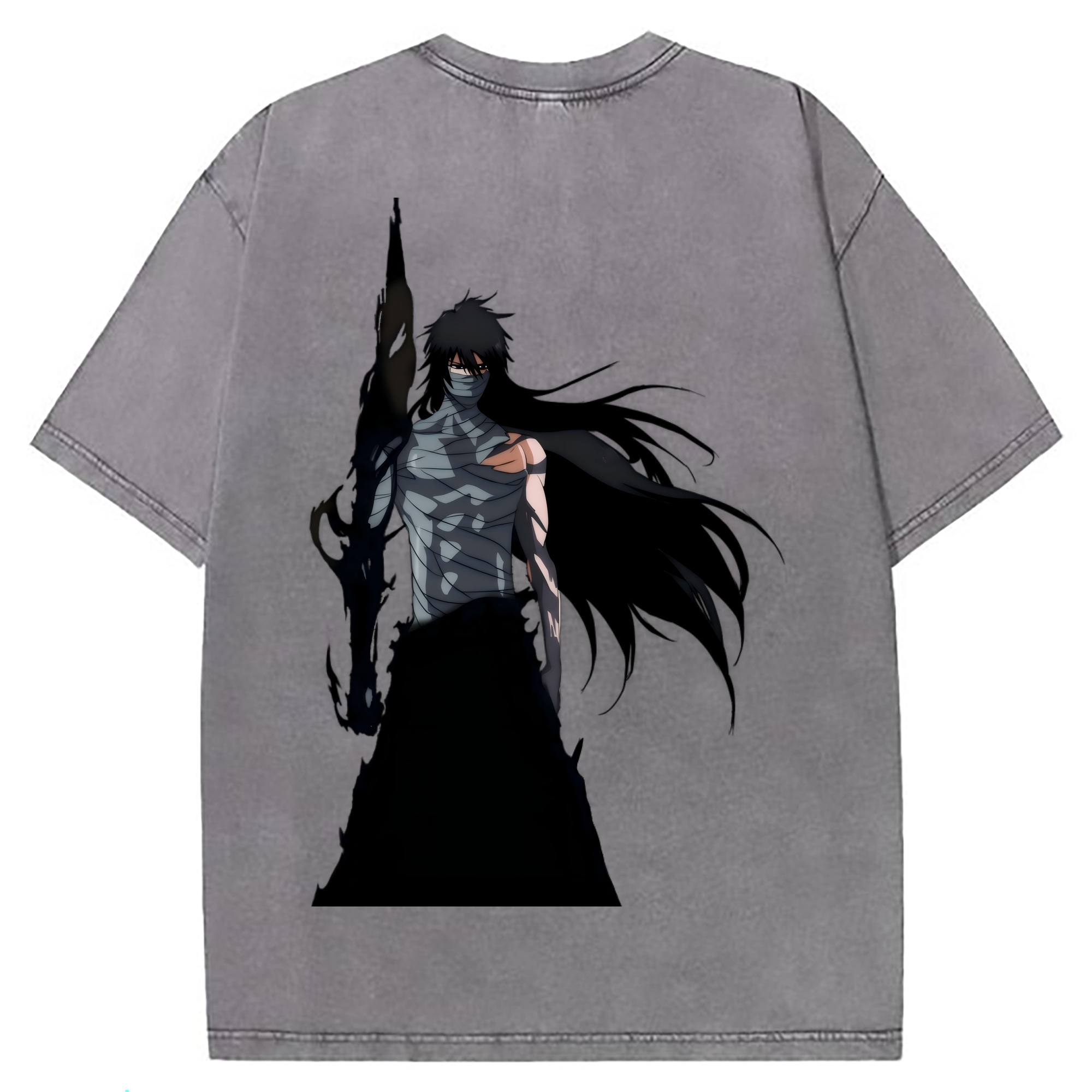 （画像用） ブリーチ 黒崎一護（くろさき いちご）BLEACH Kurosaki Ichigo 綿100% ヴィンテージ風 半袖Tシャツ（背面プリント）