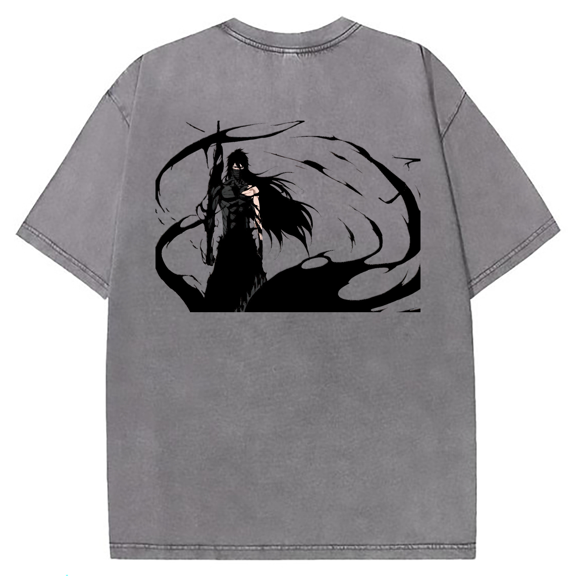 （画像用） ブリーチ 黒崎一護（くろさき いちご）BLEACH Kurosaki Ichigo 綿100% ヴィンテージ風 半袖Tシャツ（背面プリント）