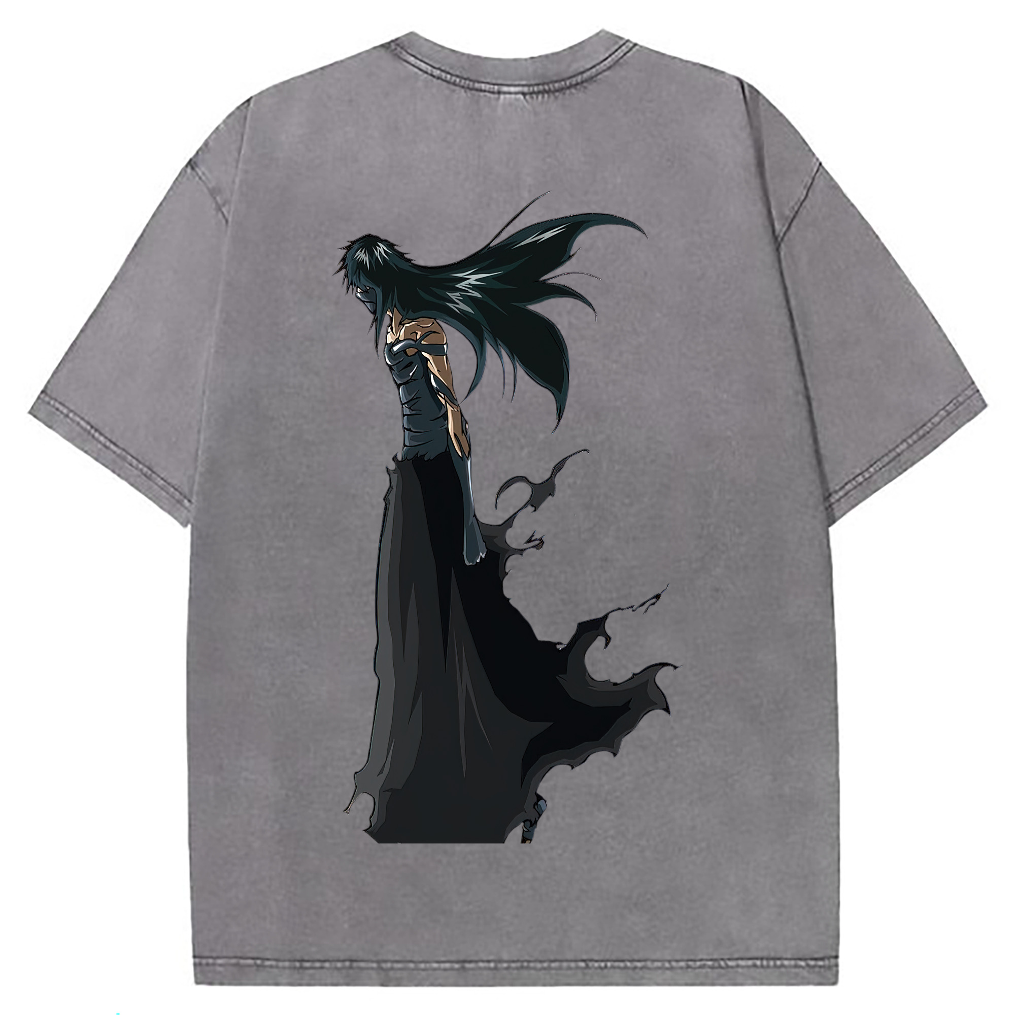 （画像用） ブリーチ 黒崎一護（くろさき いちご）BLEACH Kurosaki Ichigo 綿100% ヴィンテージ風 半袖Tシャツ（背面プリント）