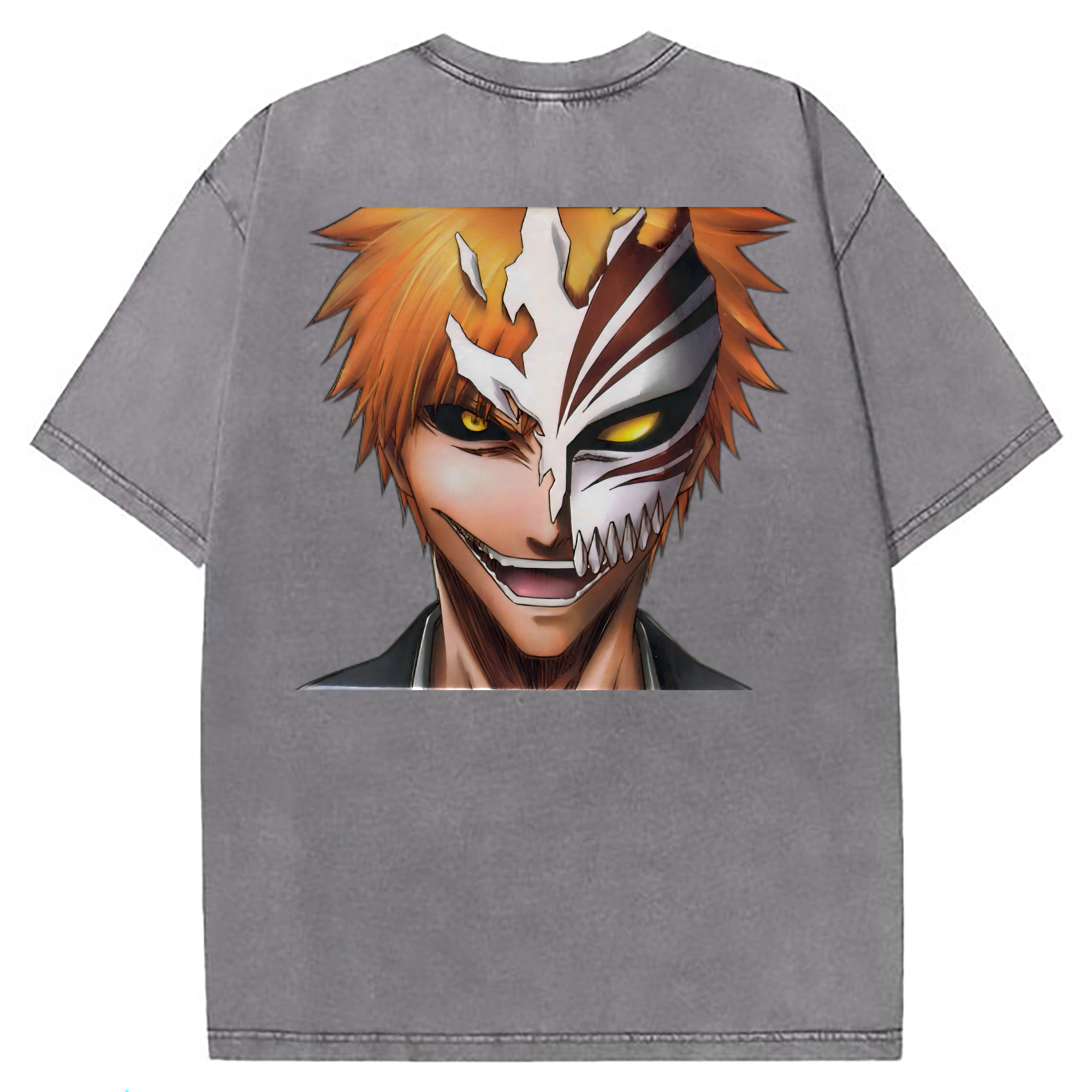 （画像用） ブリーチ 黒崎一護（くろさき いちご）BLEACH Kurosaki Ichigo 綿100% ヴィンテージ風 半袖Tシャツ（背面プリント）