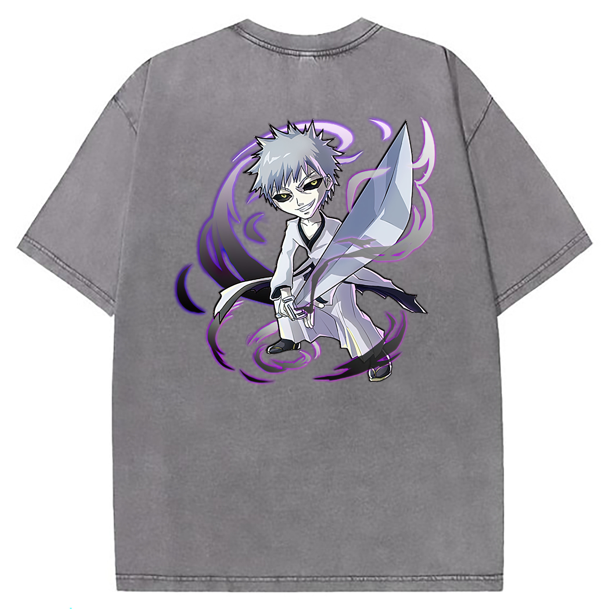 （画像用） ブリーチ 黒崎一護（くろさき いちご）BLEACH Kurosaki Ichigo 綿100% ヴィンテージ風 半袖Tシャツ（背面プリント）