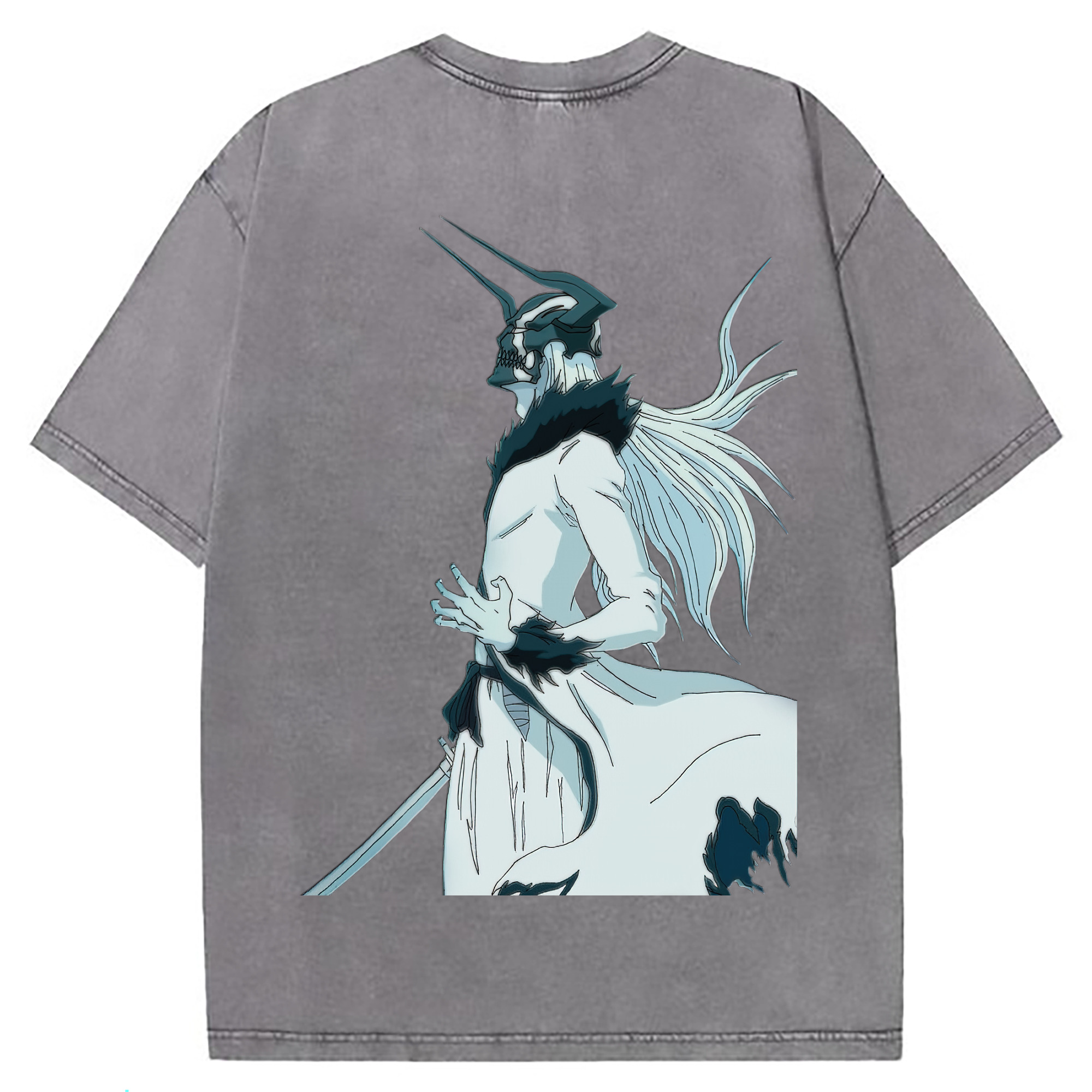 （画像用） ブリーチ 黒崎一護（くろさき いちご）BLEACH Kurosaki Ichigo 綿100% ヴィンテージ風 半袖Tシャツ（背面プリント）