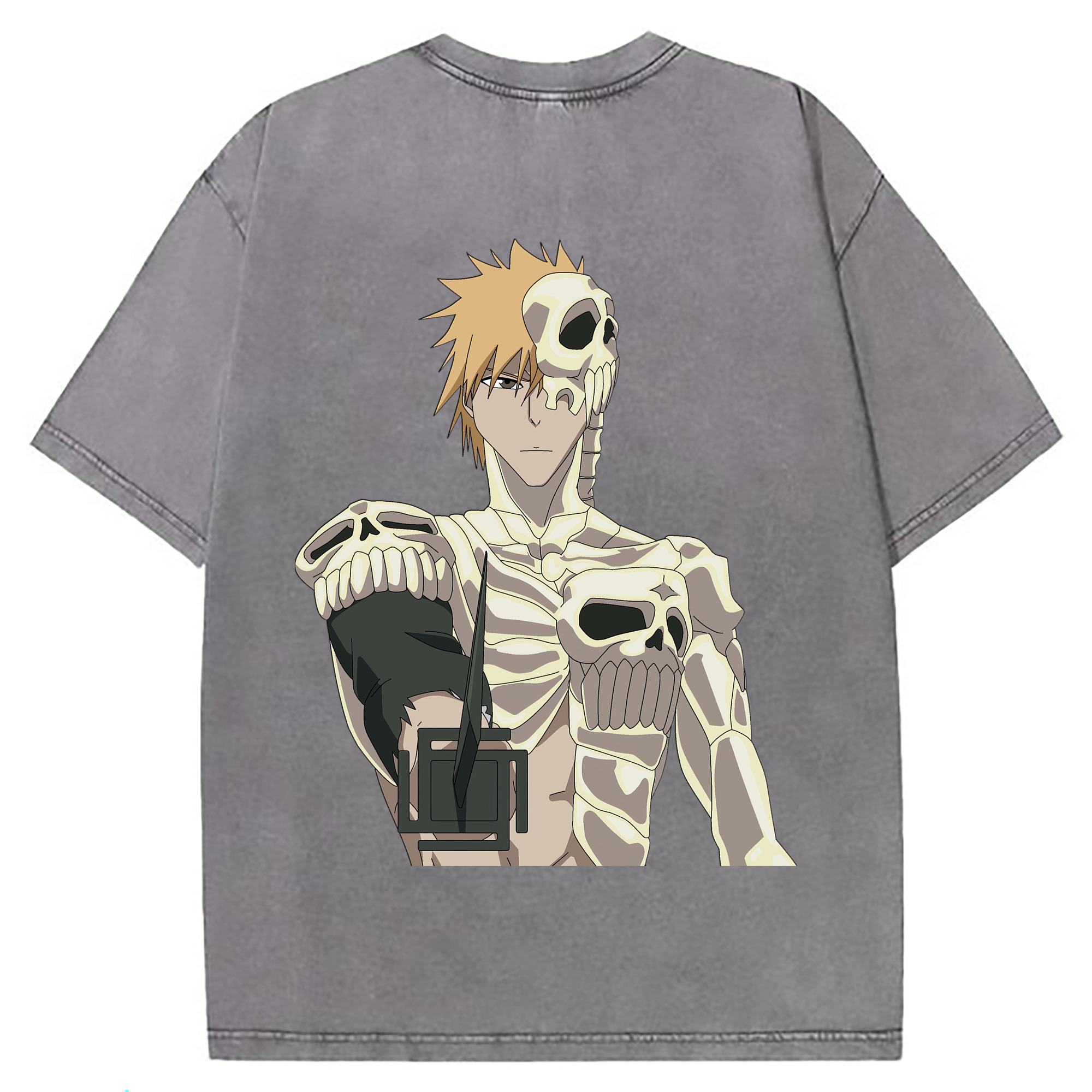（画像用） ブリーチ 黒崎一護（くろさき いちご）BLEACH Kurosaki Ichigo 綿100% ヴィンテージ風 半袖Tシャツ（背面プリント）
