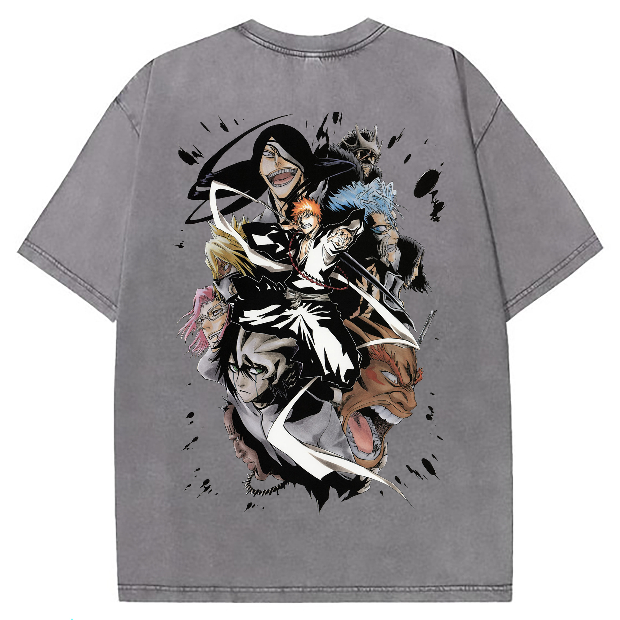 （画像用） ブリーチ 黒崎一護（くろさき いちご）BLEACH Kurosaki Ichigo 綿100% ヴィンテージ風 半袖Tシャツ（背面プリント）