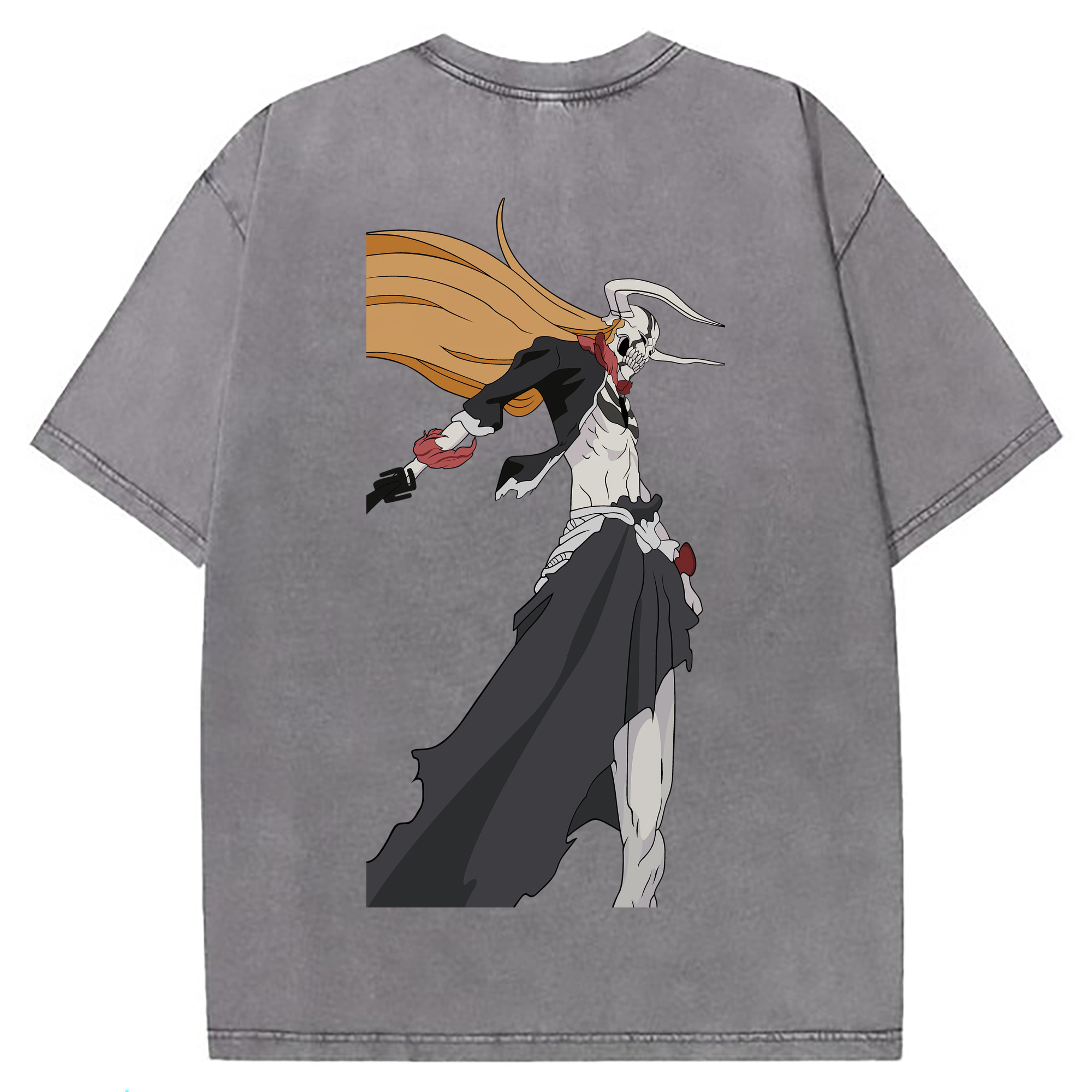 （画像用） ブリーチ 黒崎一護（くろさき いちご）BLEACH Kurosaki Ichigo 綿100% ヴィンテージ風 半袖Tシャツ（背面プリント）