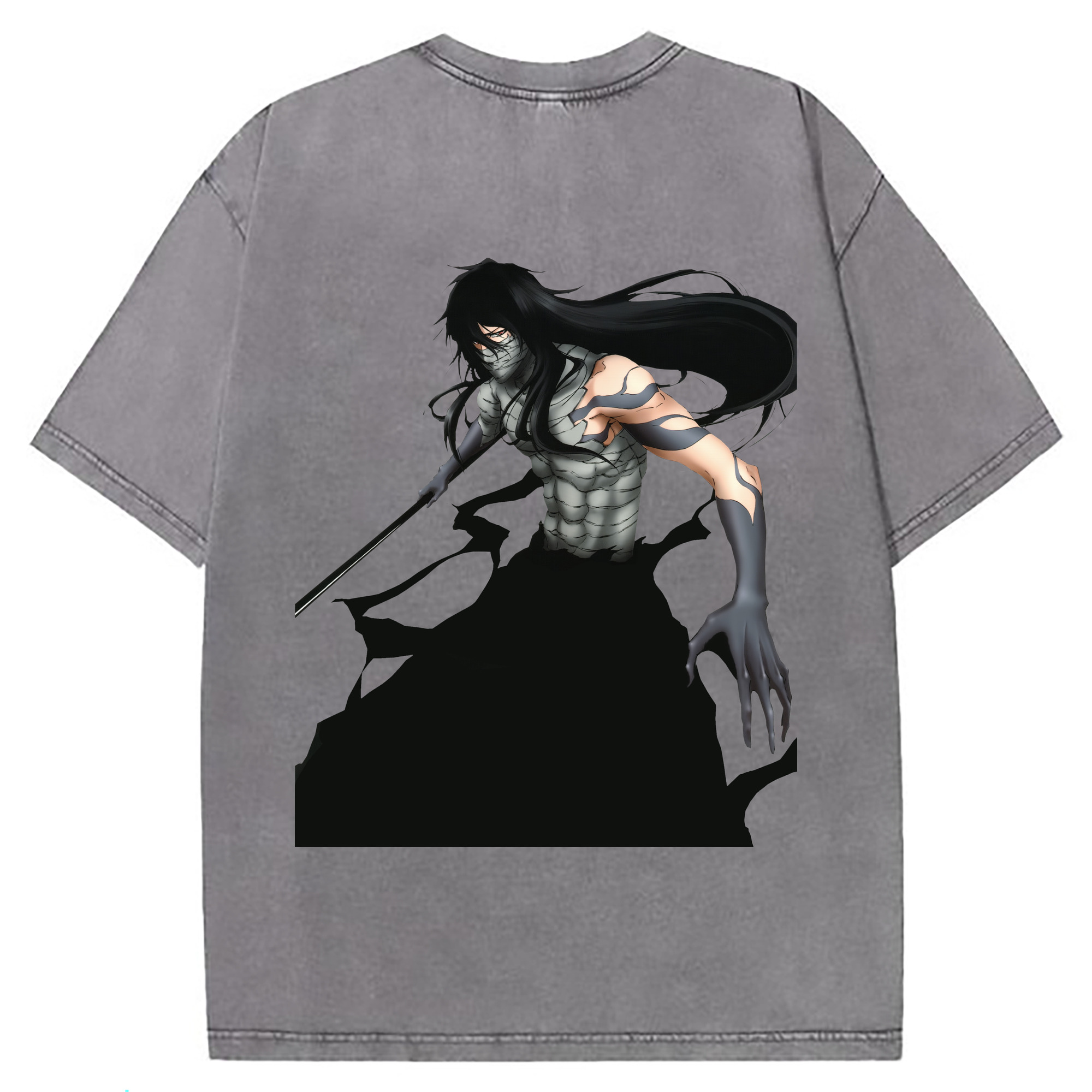 （画像用） ブリーチ 黒崎一護（くろさき いちご）BLEACH Kurosaki Ichigo 綿100% ヴィンテージ風 半袖Tシャツ（背面プリント）