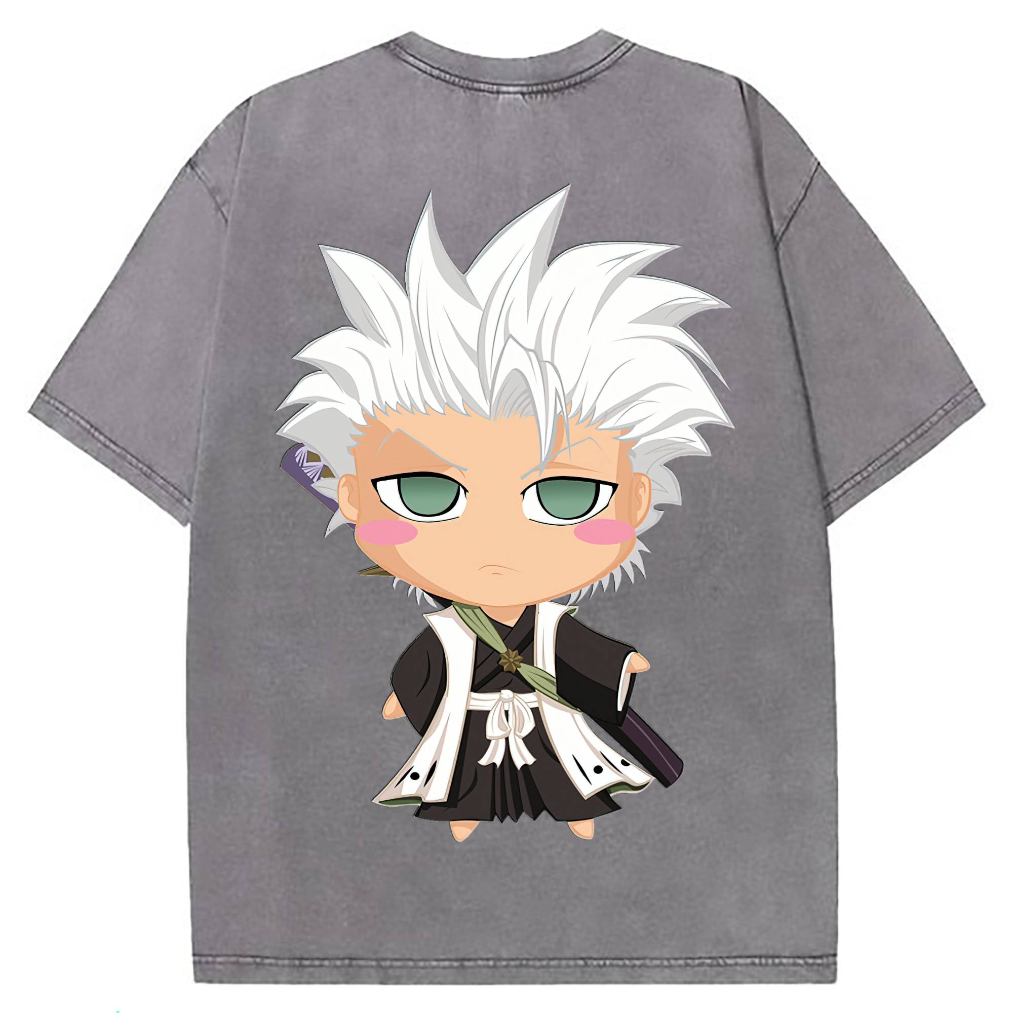 （画像用） ブリーチ 日番谷冬獅郎（ひつがや とうしろう） BLEACH Hitsugaya Toushirou 綿100% ヴィンテージ風 半袖Tシャツ（背面プリント）