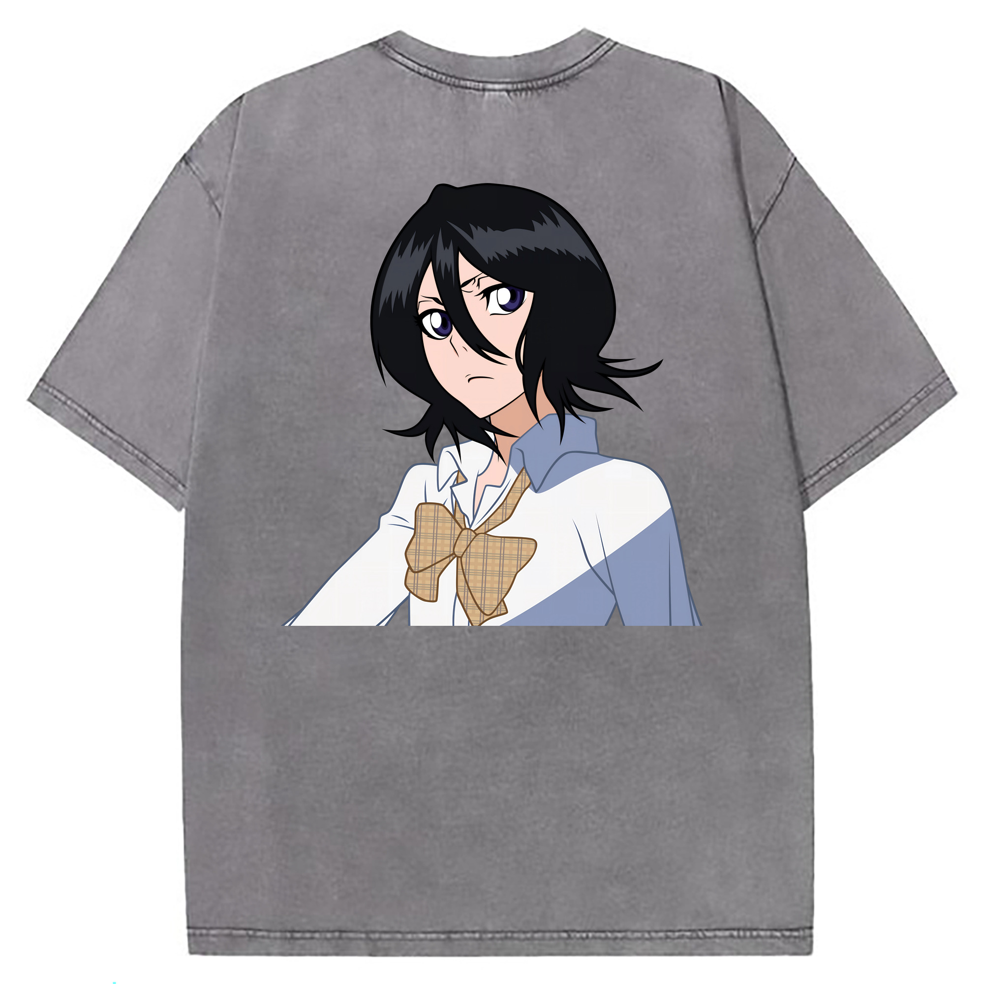 （画像用） ブリーチ 朽木ルキア BLEACH Kuchiki Rukia 綿100% ヴィンテージ風 半袖Tシャツ（背面プリント）