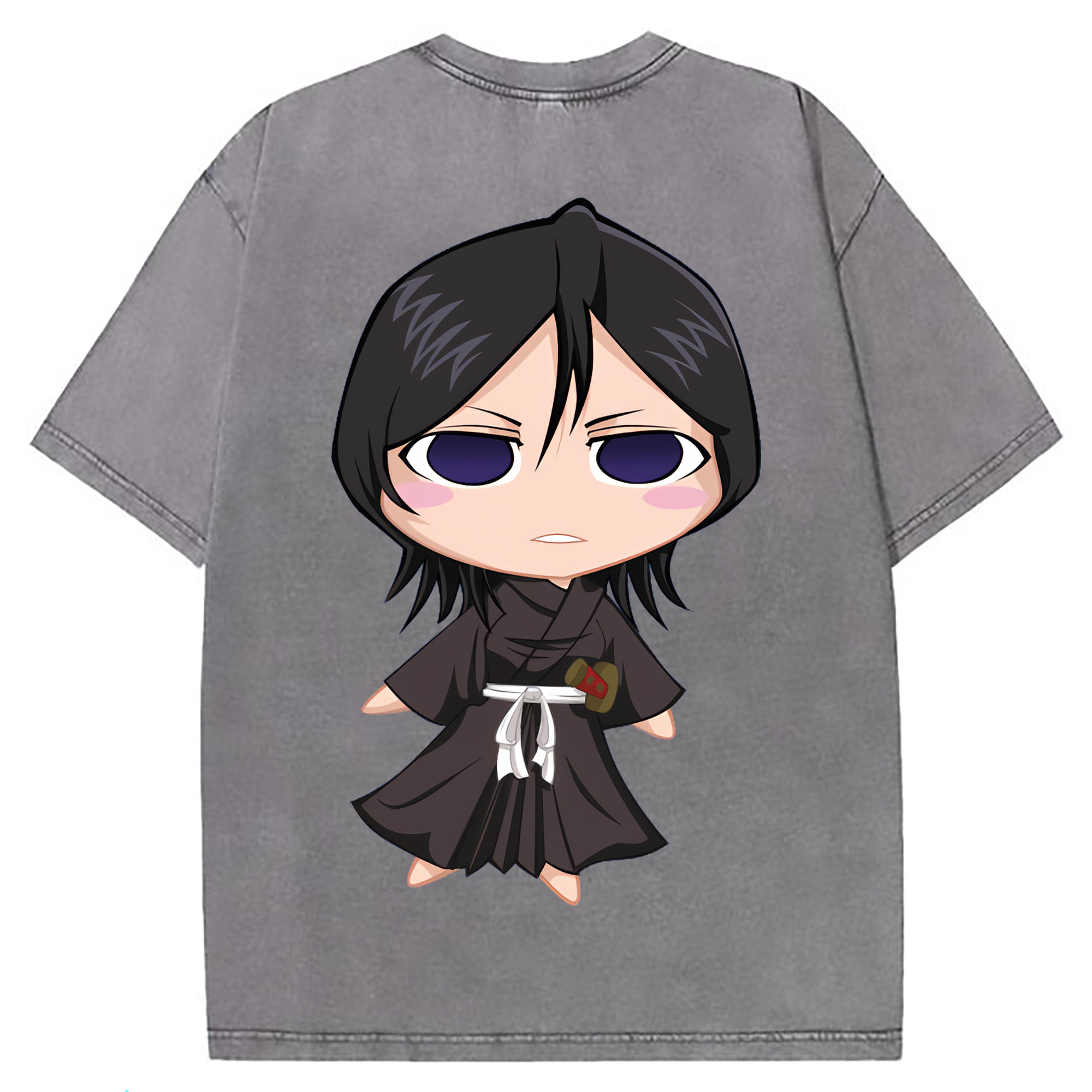 （画像用） ブリーチ 朽木ルキア BLEACH Kuchiki Rukia 綿100% ヴィンテージ風 半袖Tシャツ（背面プリント）