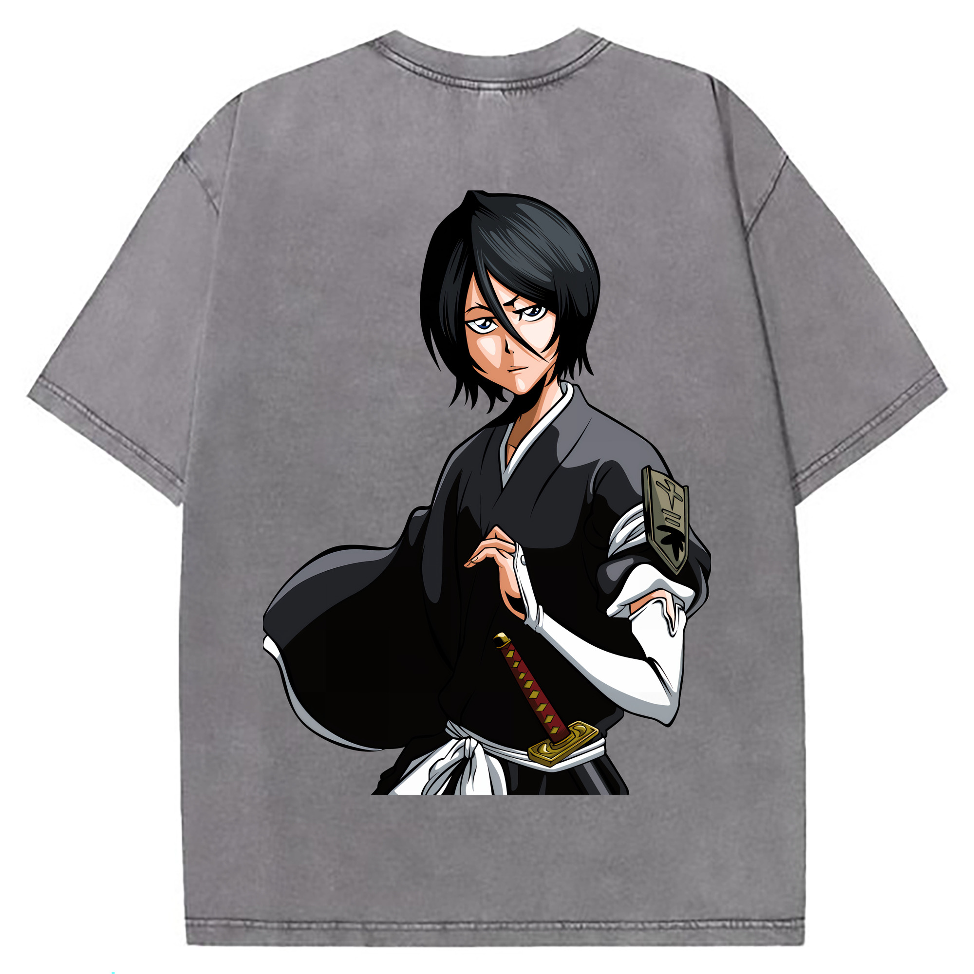（画像用） ブリーチ 朽木ルキア BLEACH Kuchiki Rukia 綿100% ヴィンテージ風 半袖Tシャツ（背面プリント）