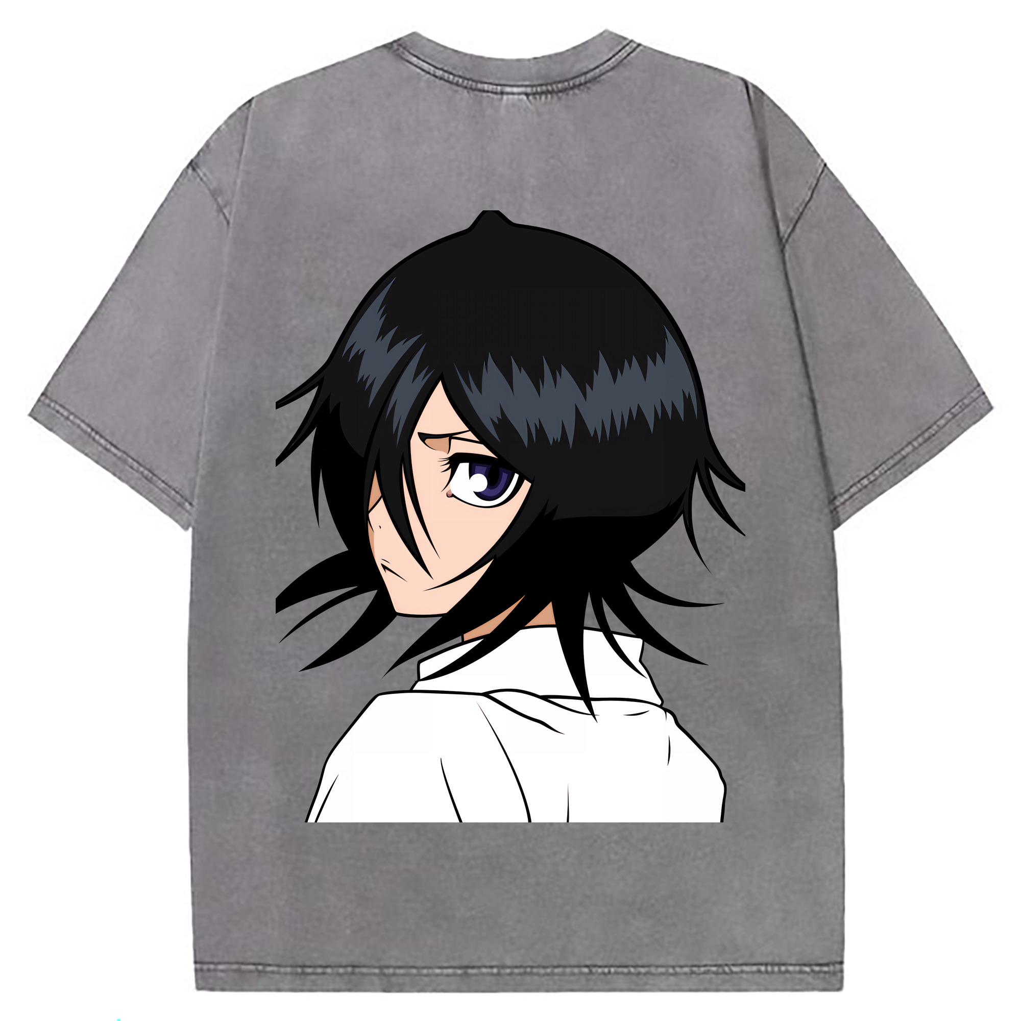 （画像用） ブリーチ 朽木ルキア BLEACH Kuchiki Rukia 綿100% ヴィンテージ風 半袖Tシャツ（背面プリント）