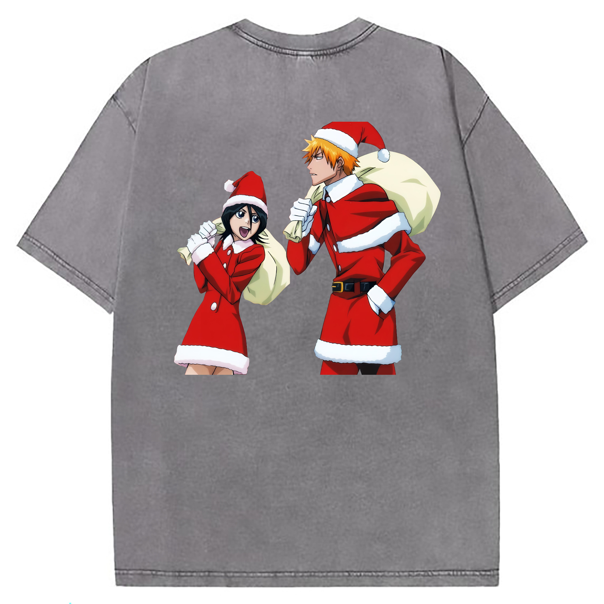（画像用） ブリーチ 朽木ルキア BLEACH Kuchiki Rukia 綿100% ヴィンテージ風 半袖Tシャツ（背面プリント）