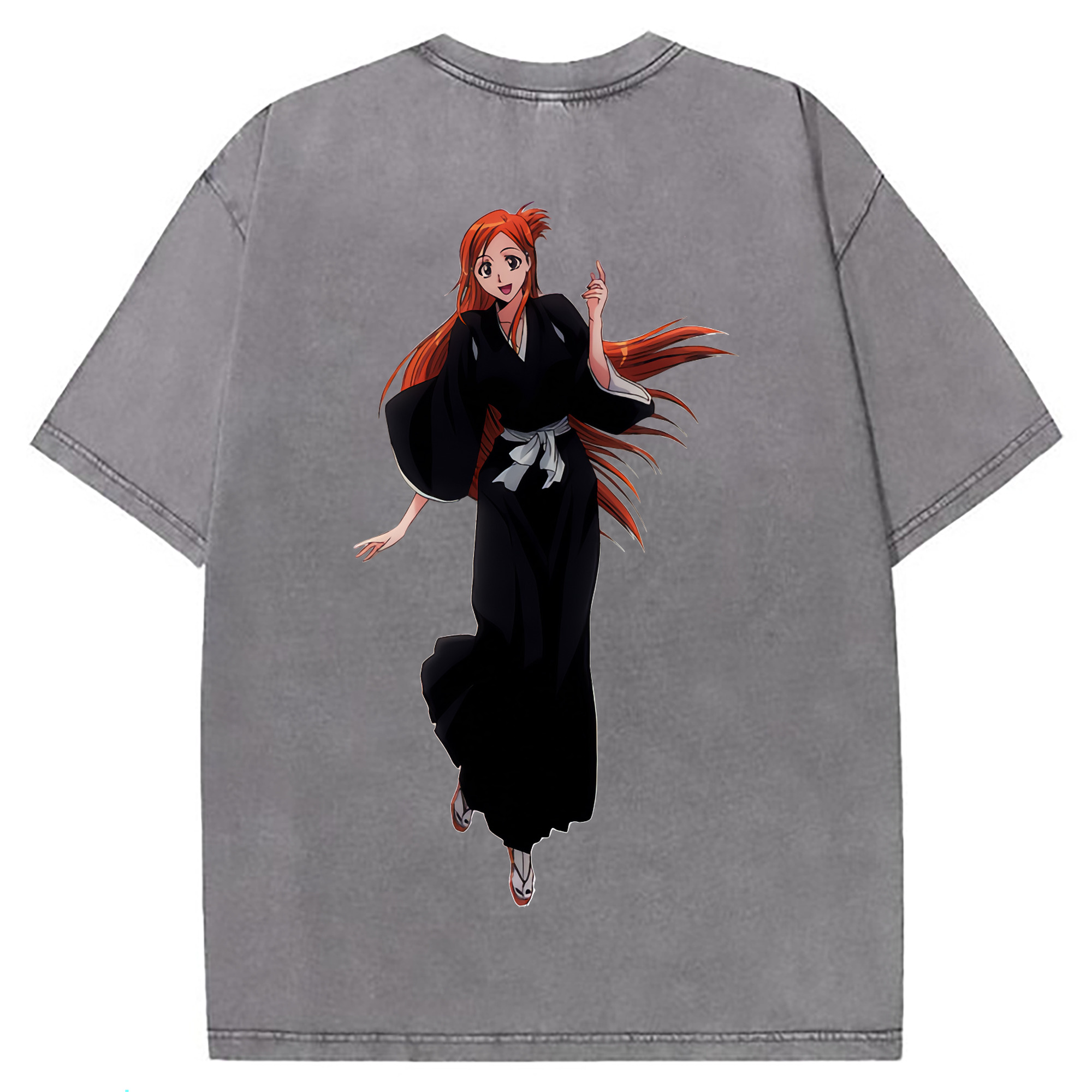 （画像用） ブリーチ 井上織姫（いのうえおりひめ） BLEACH Inoue Orihime 綿100% ヴィンテージ風 半袖Tシャツ（背面プリント）