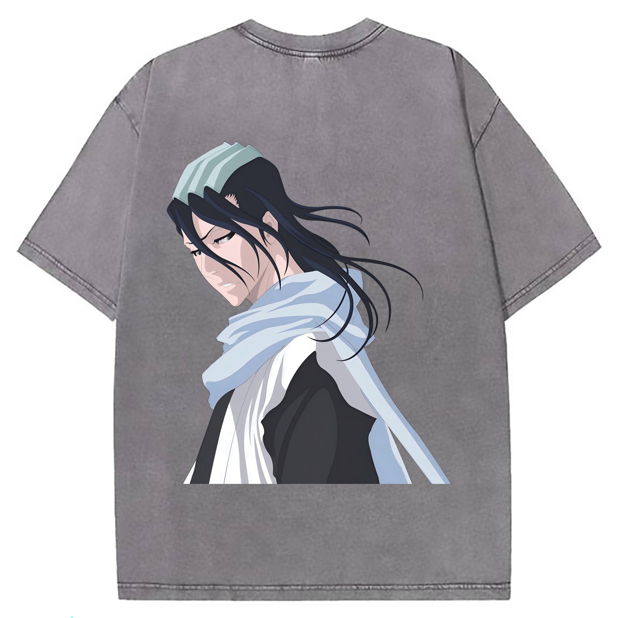 （画像用） ブリーチ くちき びゃくや BLEACH Kuchiki Byakuya 綿100% ヴィンテージ風 半袖Tシャツ（背面プリント）