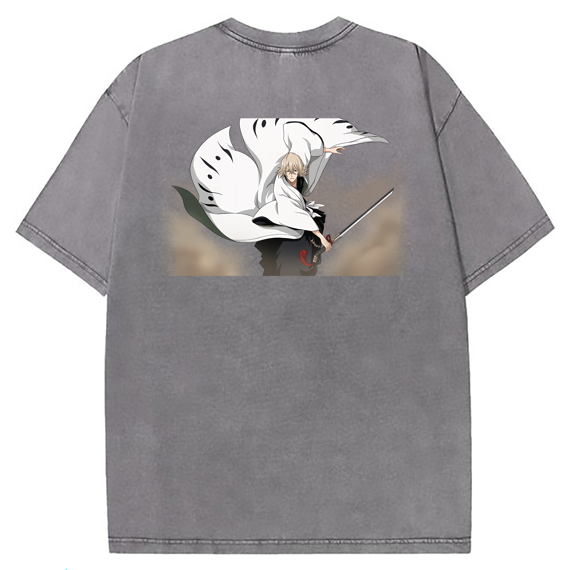 （画像用） "ブリーチ 浦原 喜助（うらはら きすけ） BLEACH Urahara Kisuke " 綿100% ヴィンテージ風 半袖Tシャツ（背面プリント）