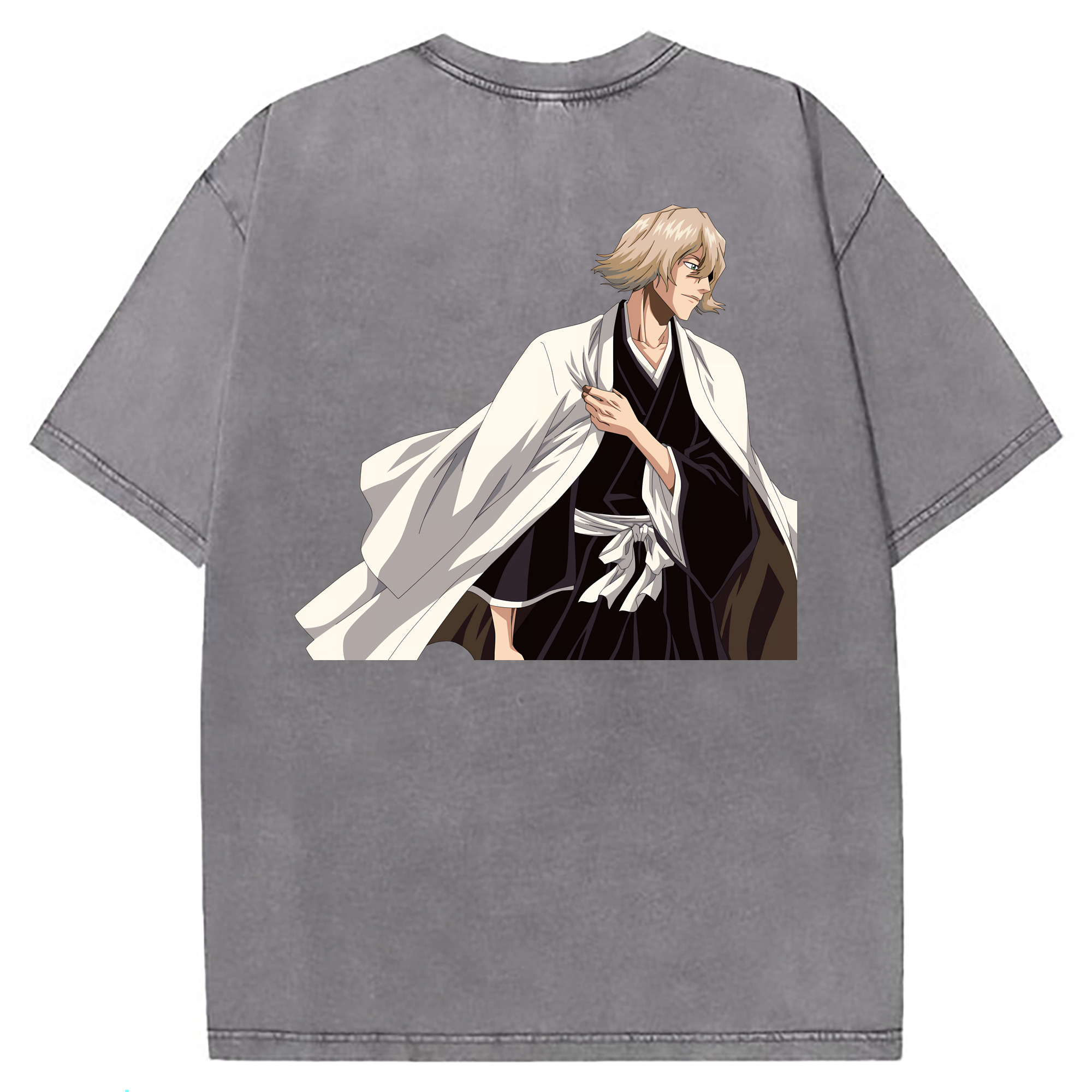 （画像用） "ブリーチ 浦原 喜助（うらはら きすけ） BLEACH Urahara Kisuke " 綿100% ヴィンテージ風 半袖Tシャツ（背面プリント）