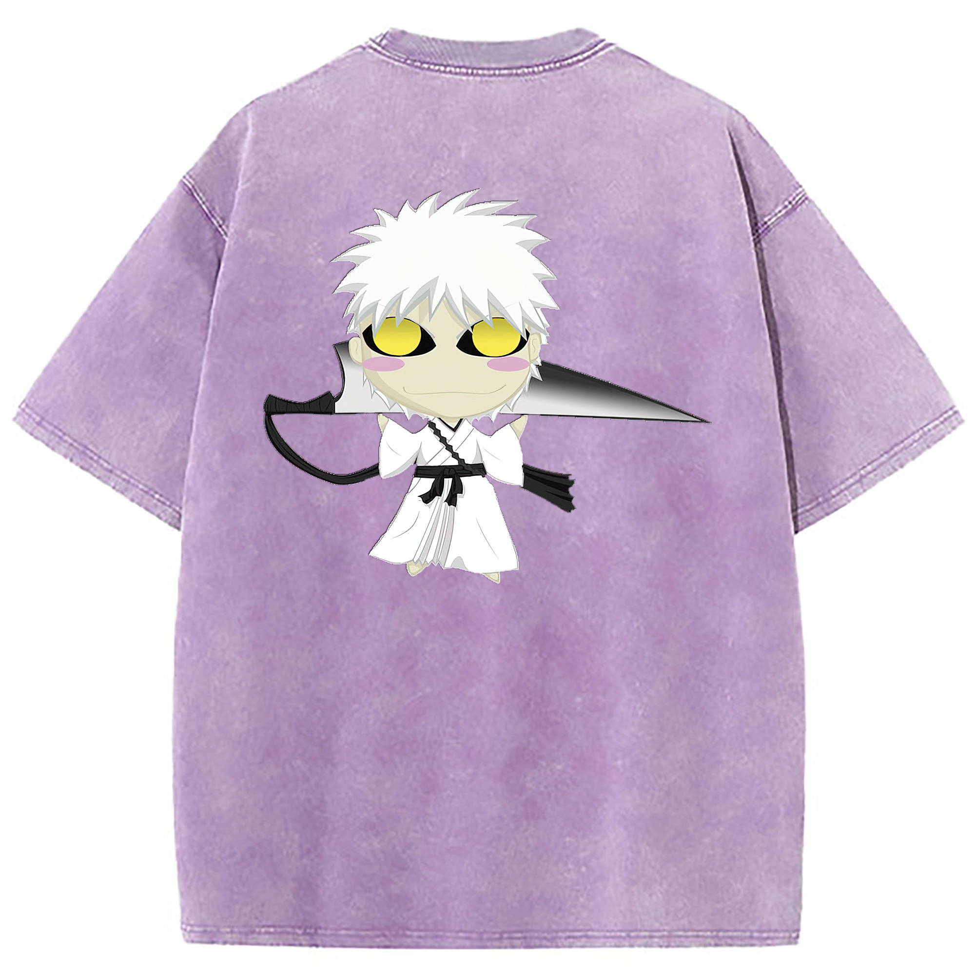 （画像用） ブリーチ 黒崎一護（くろさき いちご）BLEACH Kurosaki Ichigo 綿100% ヴィンテージ風 半袖Tシャツ（背面プリント）