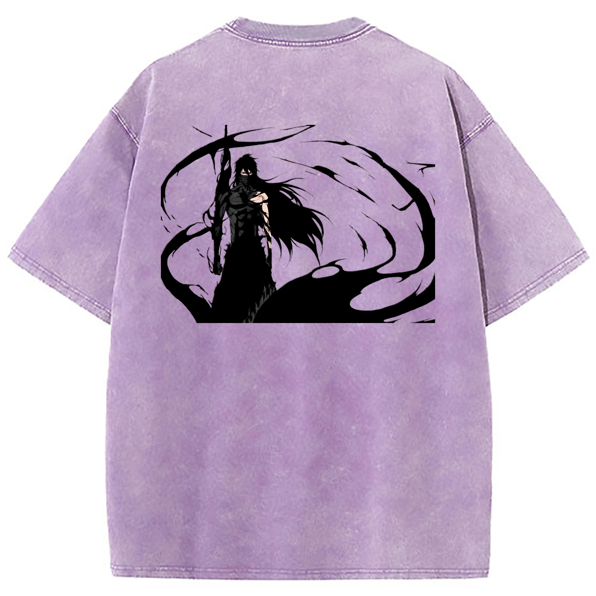 （画像用） ブリーチ 黒崎一護（くろさき いちご）BLEACH Kurosaki Ichigo 綿100% ヴィンテージ風 半袖Tシャツ（背面プリント）
