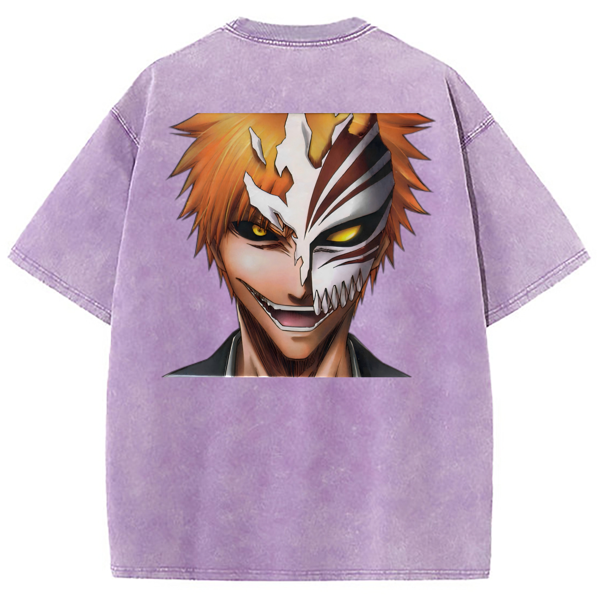 （画像用） ブリーチ 黒崎一護（くろさき いちご）BLEACH Kurosaki Ichigo 綿100% ヴィンテージ風 半袖Tシャツ（背面プリント）