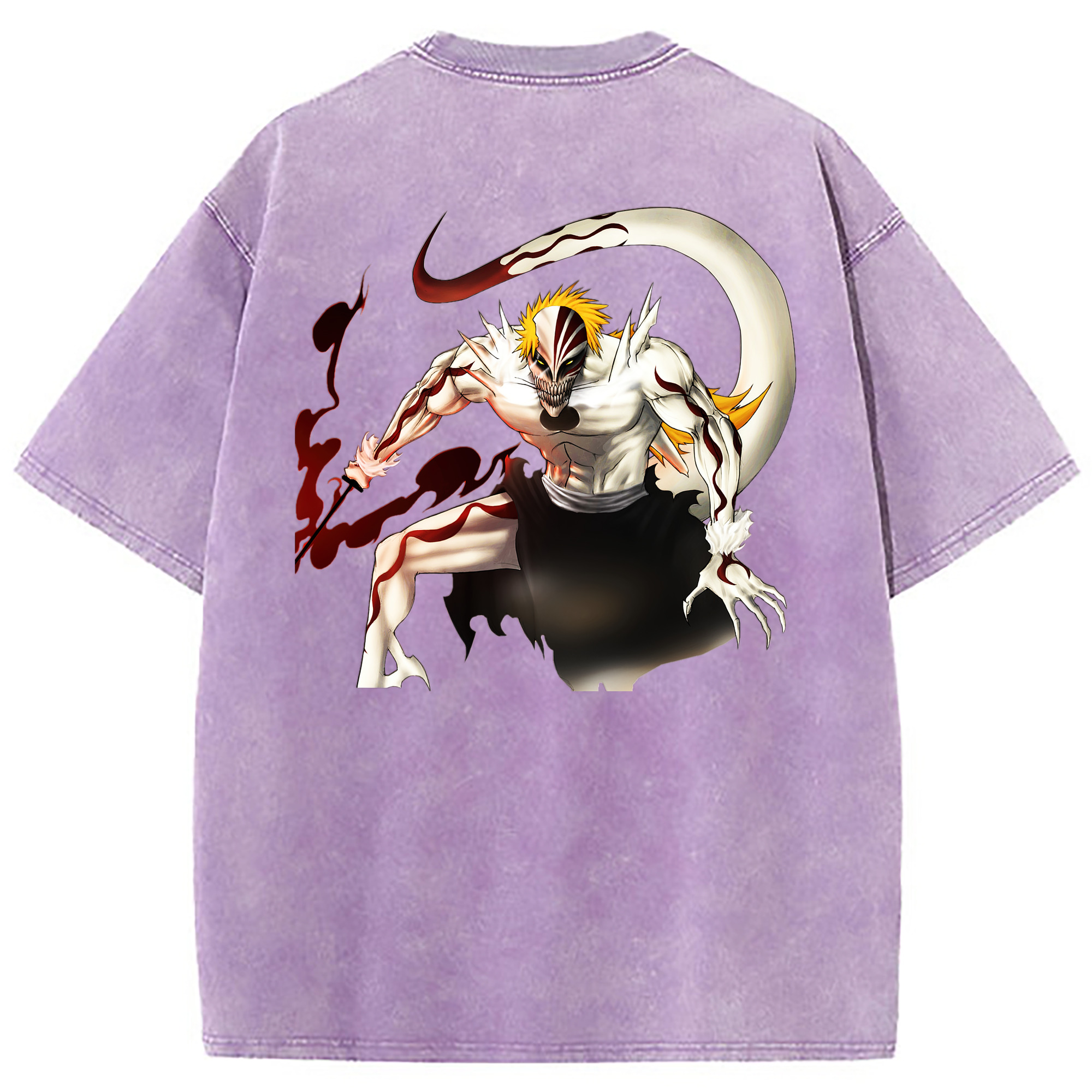 （画像用） ブリーチ 黒崎一護（くろさき いちご）BLEACH Kurosaki Ichigo 綿100% ヴィンテージ風 半袖Tシャツ（背面プリント）