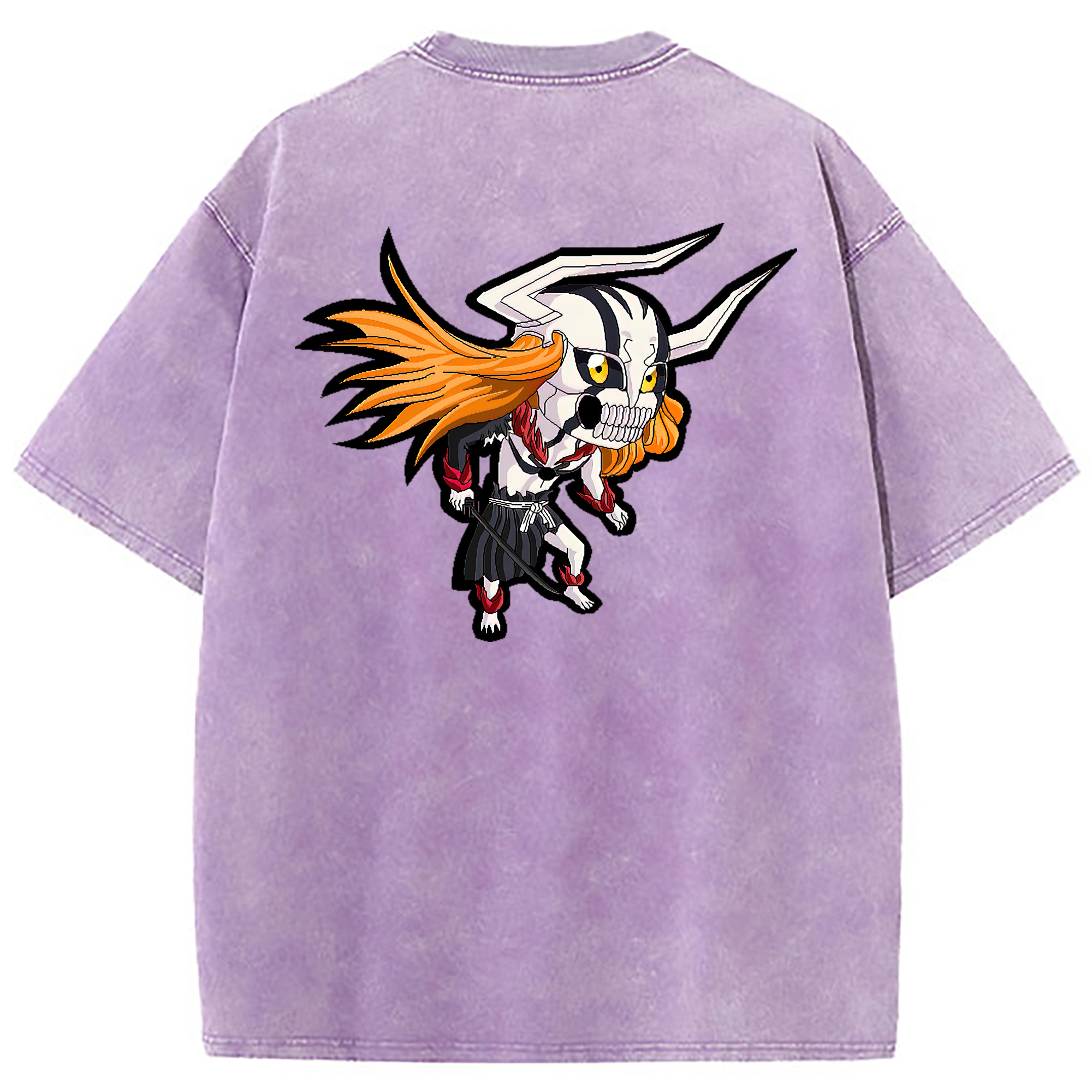 （画像用） ブリーチ 黒崎一護（くろさき いちご）BLEACH Kurosaki Ichigo 綿100% ヴィンテージ風 半袖Tシャツ（背面プリント）