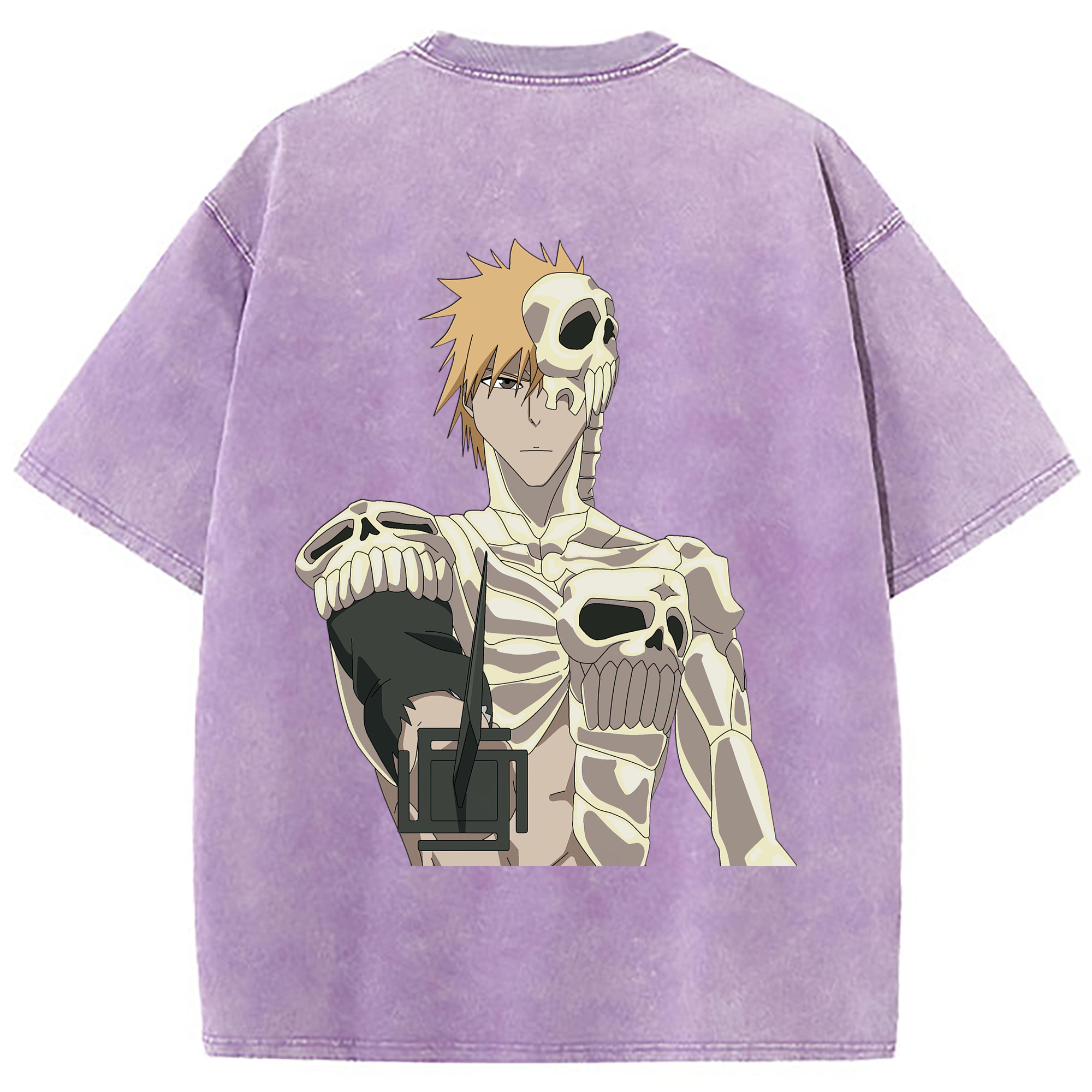 （画像用） ブリーチ 黒崎一護（くろさき いちご）BLEACH Kurosaki Ichigo 綿100% ヴィンテージ風 半袖Tシャツ（背面プリント）