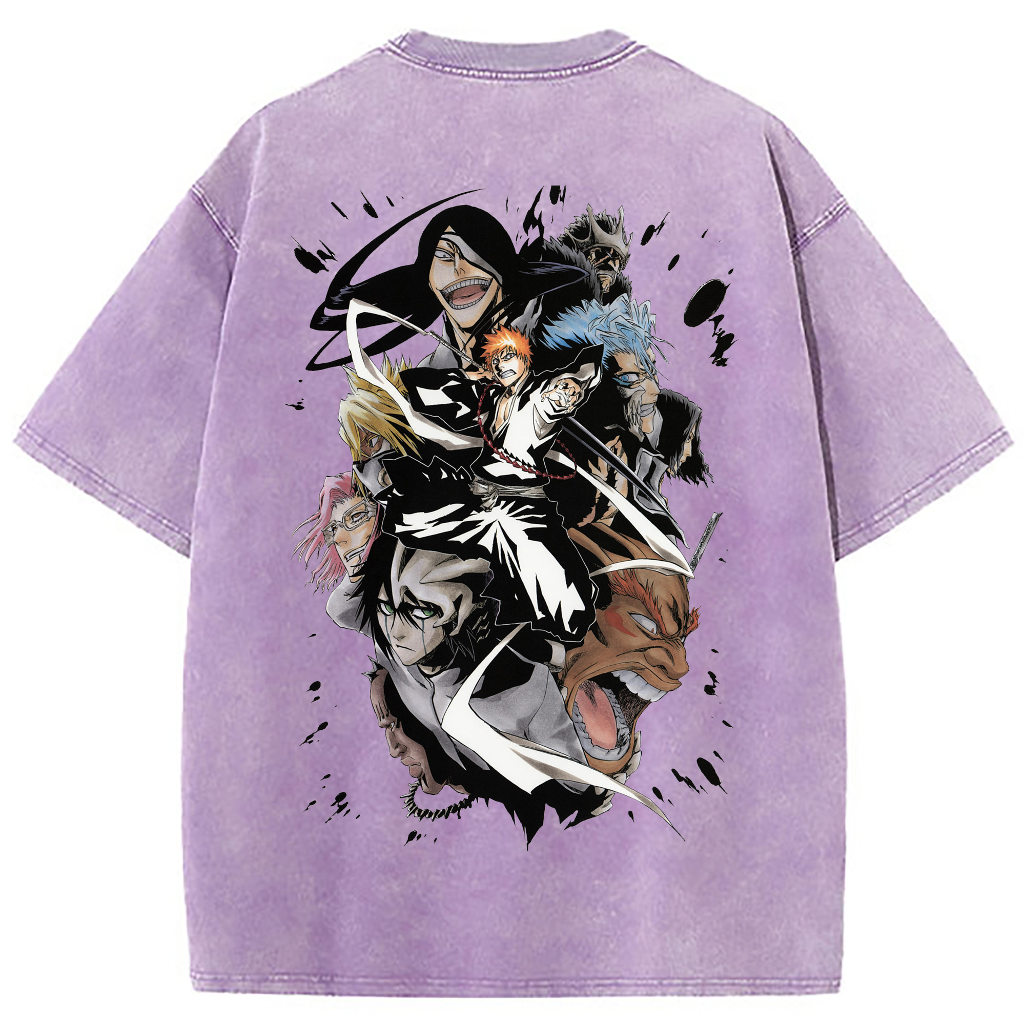 （画像用） ブリーチ 黒崎一護（くろさき いちご）BLEACH Kurosaki Ichigo 綿100% ヴィンテージ風 半袖Tシャツ（背面プリント）